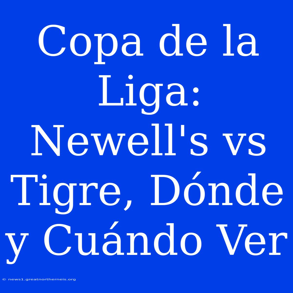 Copa De La Liga: Newell's Vs Tigre, Dónde Y Cuándo Ver