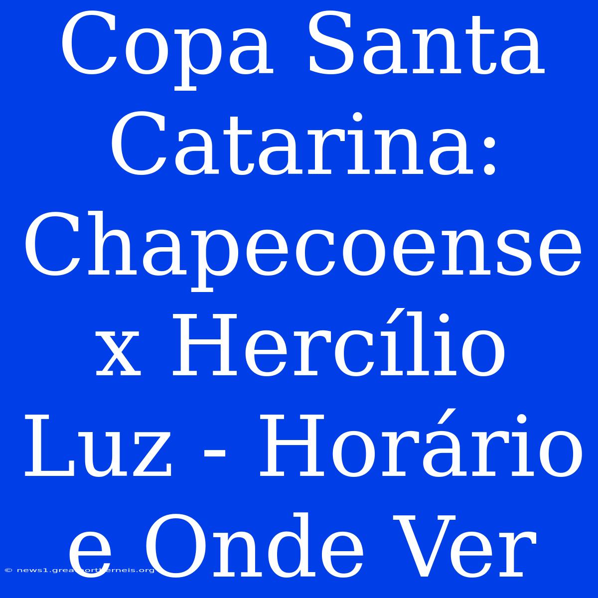 Copa Santa Catarina: Chapecoense X Hercílio Luz - Horário E Onde Ver