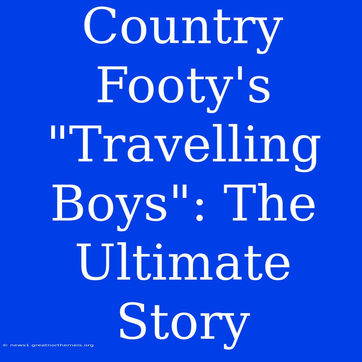 Country Footy's 