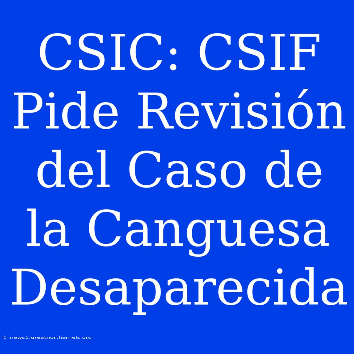 CSIC: CSIF Pide Revisión Del Caso De La Canguesa Desaparecida