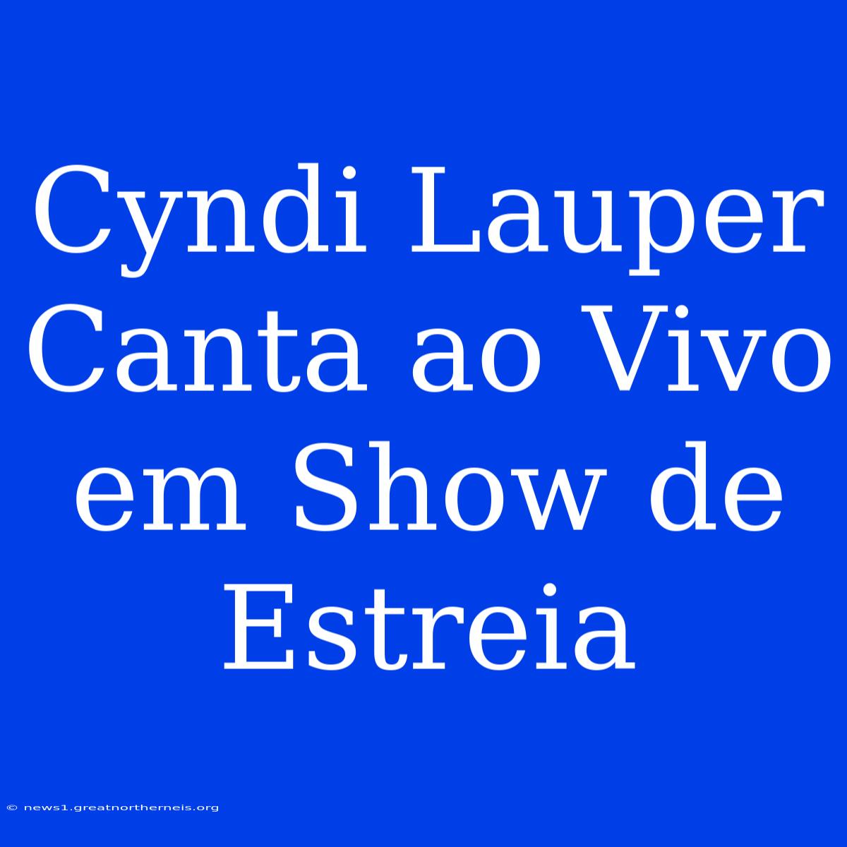 Cyndi Lauper Canta Ao Vivo Em Show De Estreia