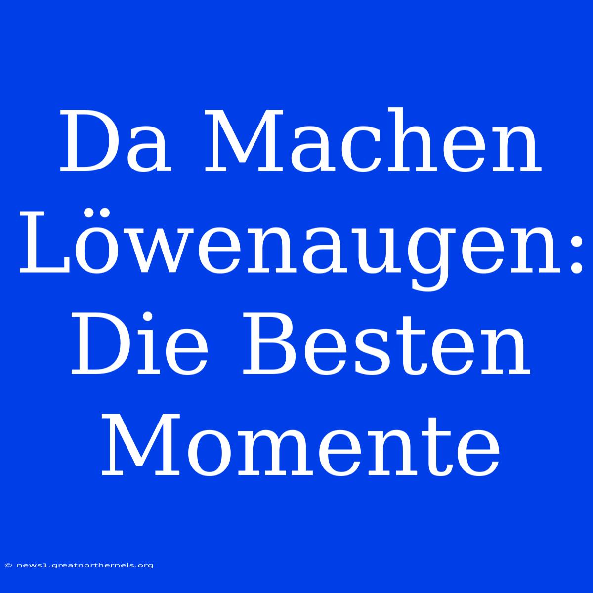 Da Machen Löwenaugen: Die Besten Momente