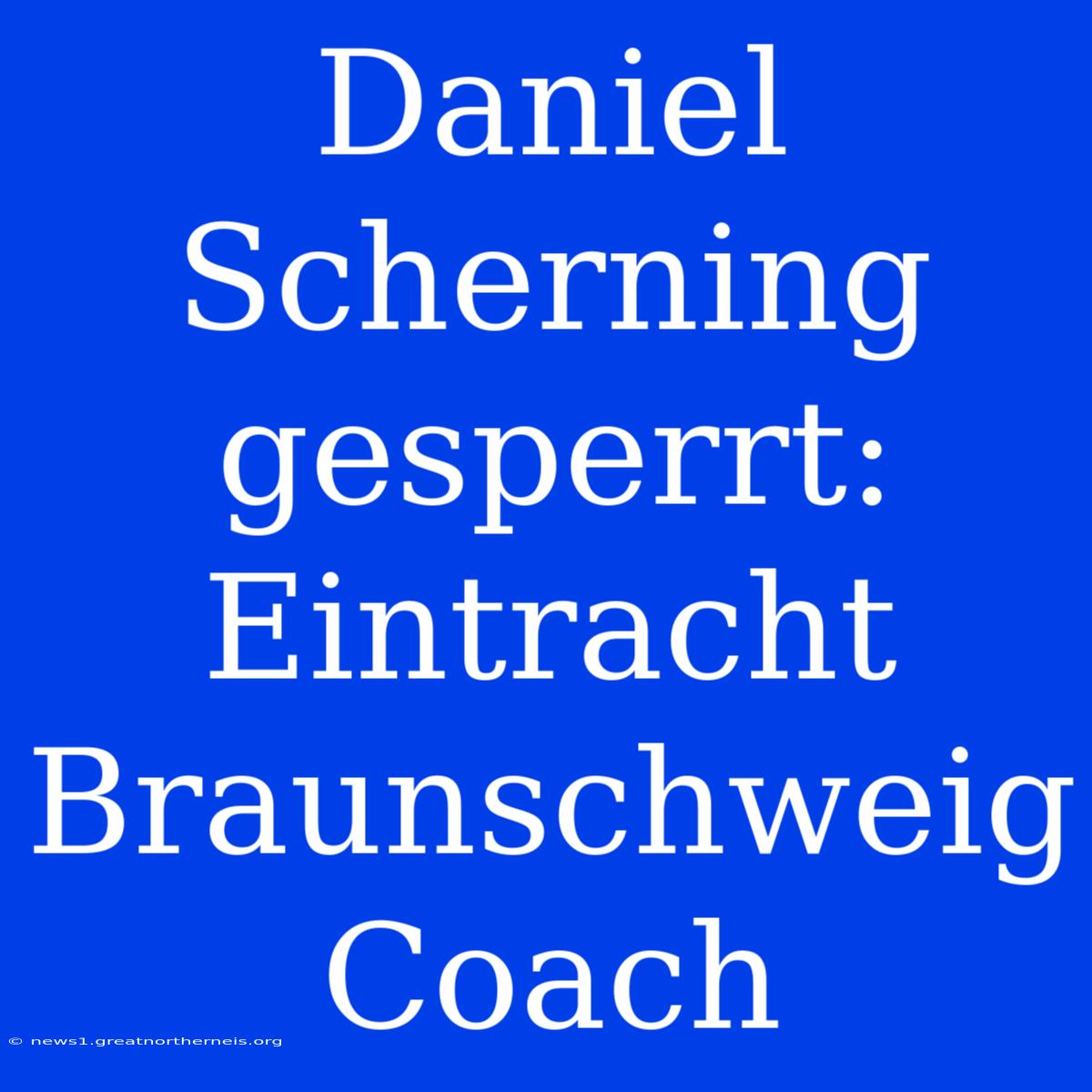 Daniel Scherning Gesperrt: Eintracht Braunschweig Coach