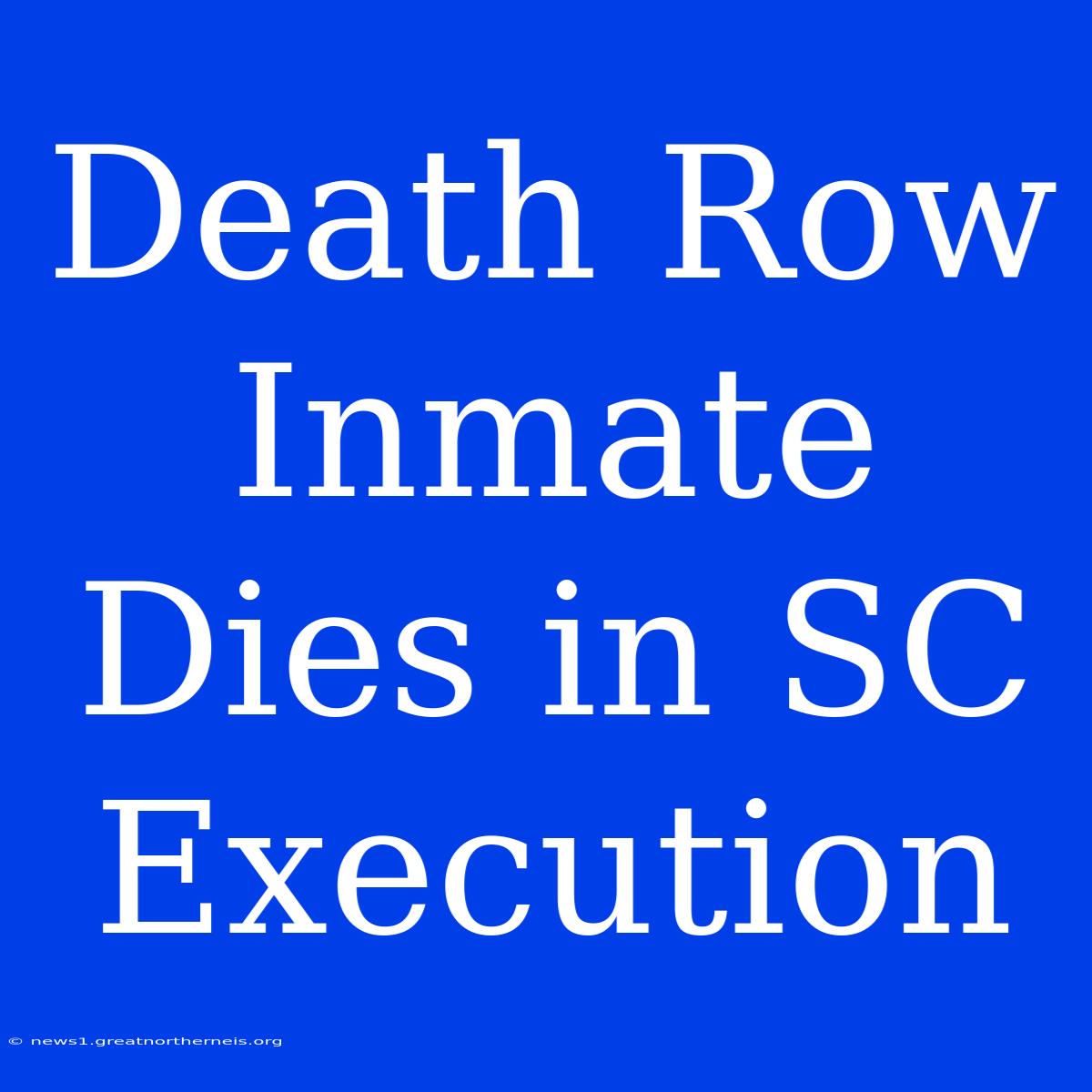 Death Row Inmate Dies In SC Execution