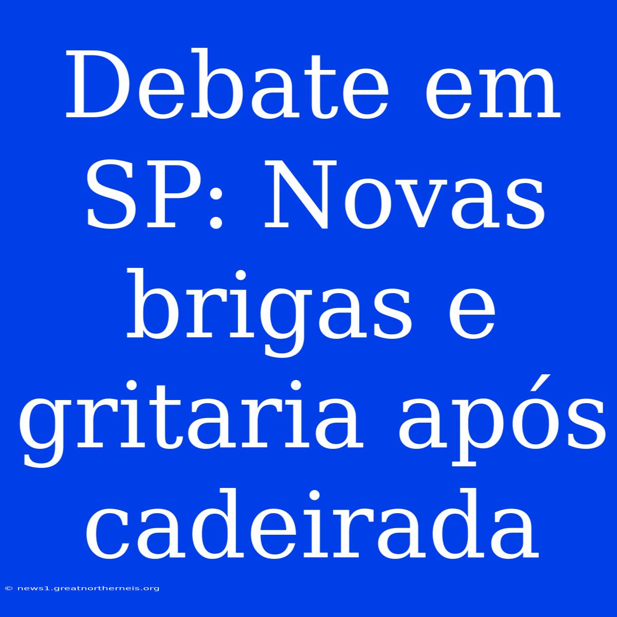 Debate Em SP: Novas Brigas E Gritaria Após Cadeirada