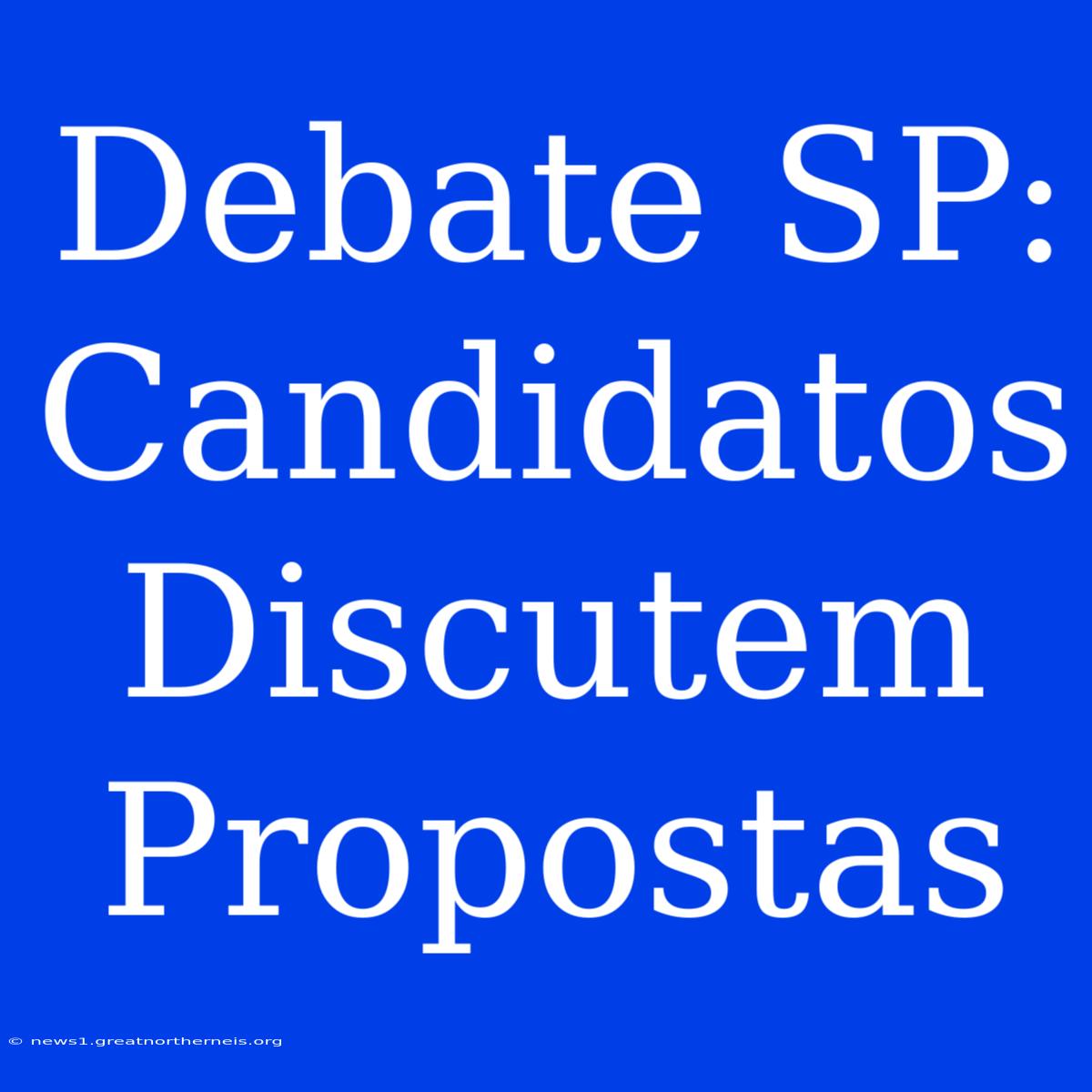 Debate SP: Candidatos Discutem Propostas