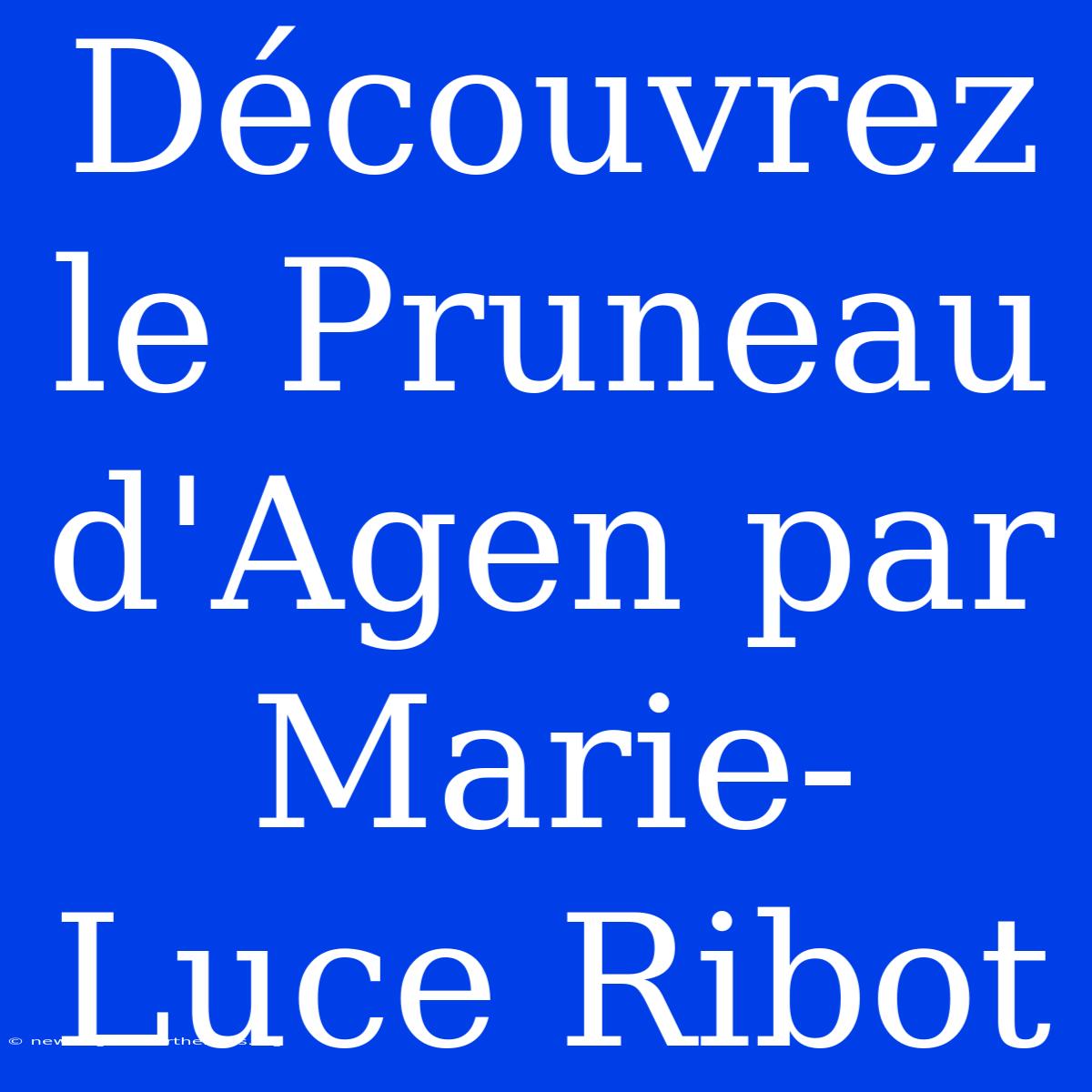 Découvrez Le Pruneau D'Agen Par Marie-Luce Ribot