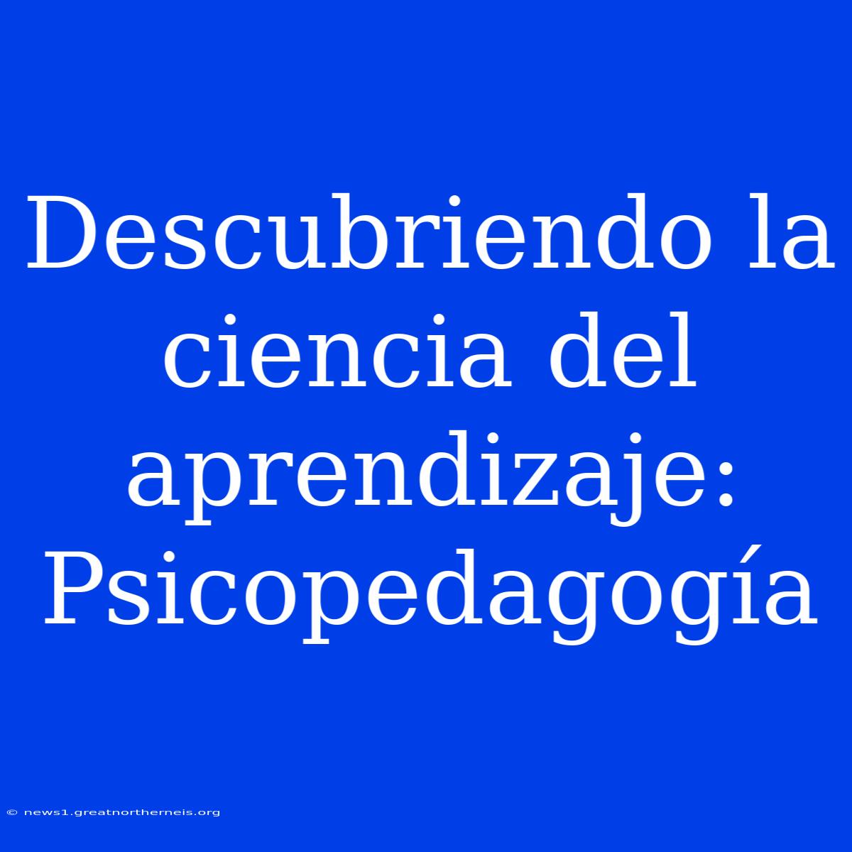 Descubriendo La Ciencia Del Aprendizaje: Psicopedagogía