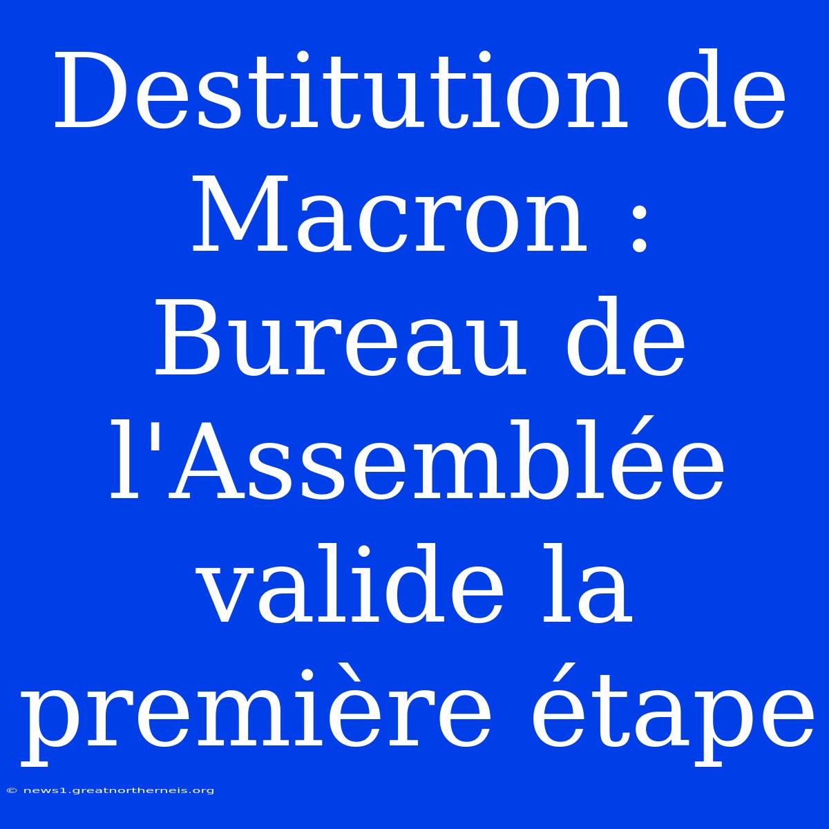 Destitution De Macron : Bureau De L'Assemblée Valide La Première Étape