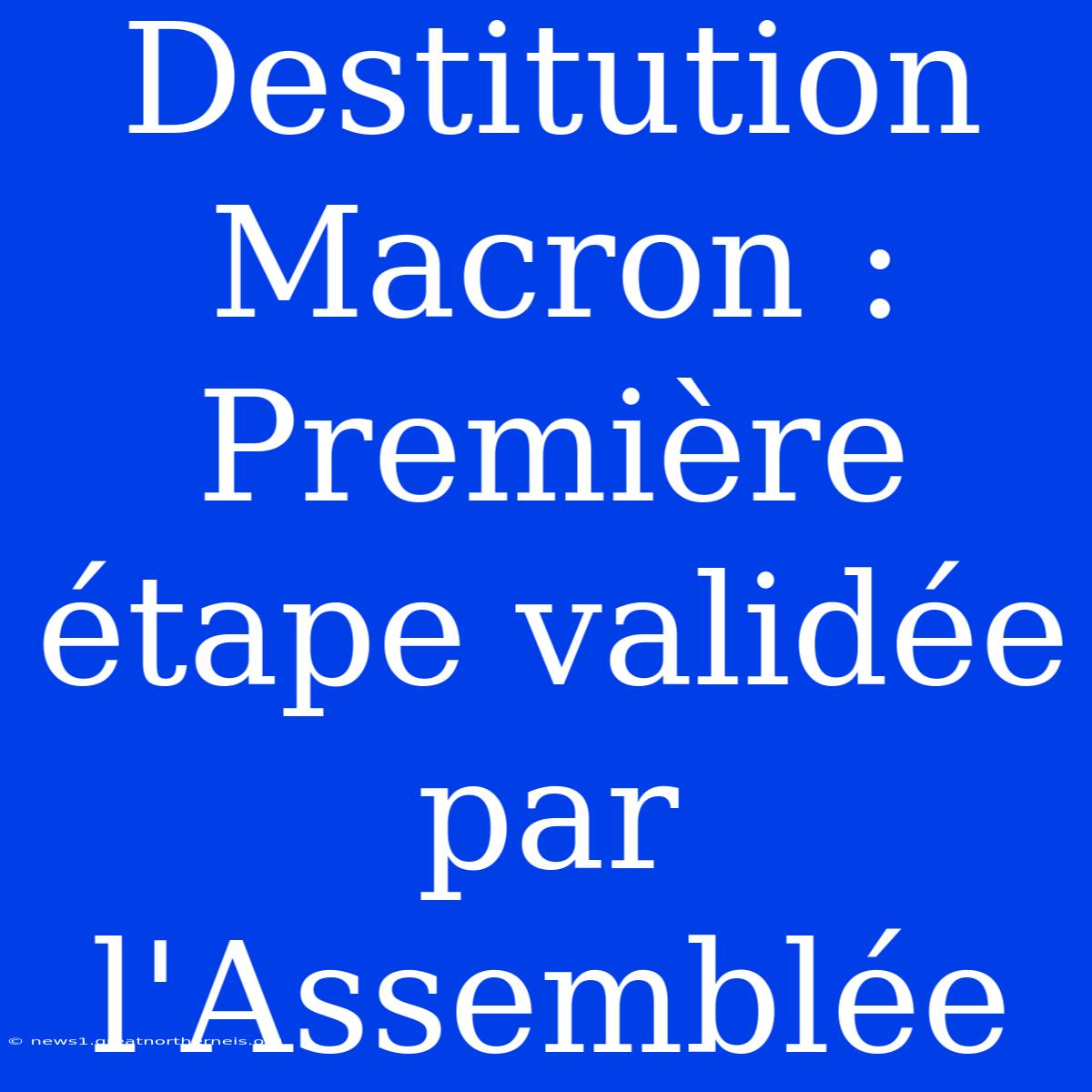 Destitution Macron : Première Étape Validée Par L'Assemblée