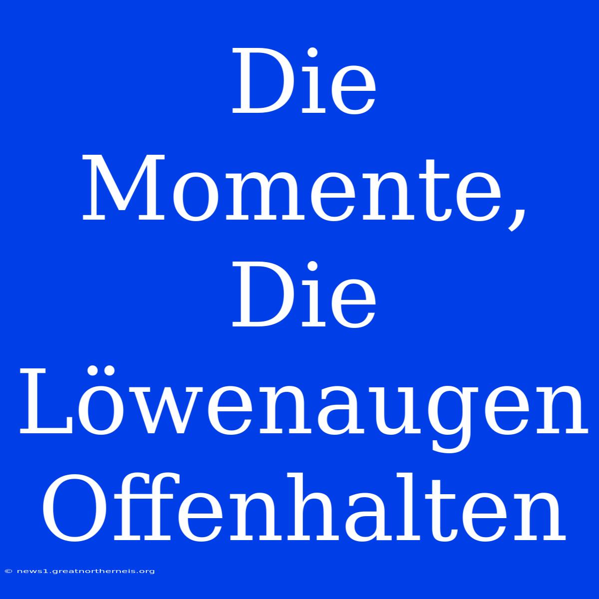 Die Momente, Die Löwenaugen Offenhalten