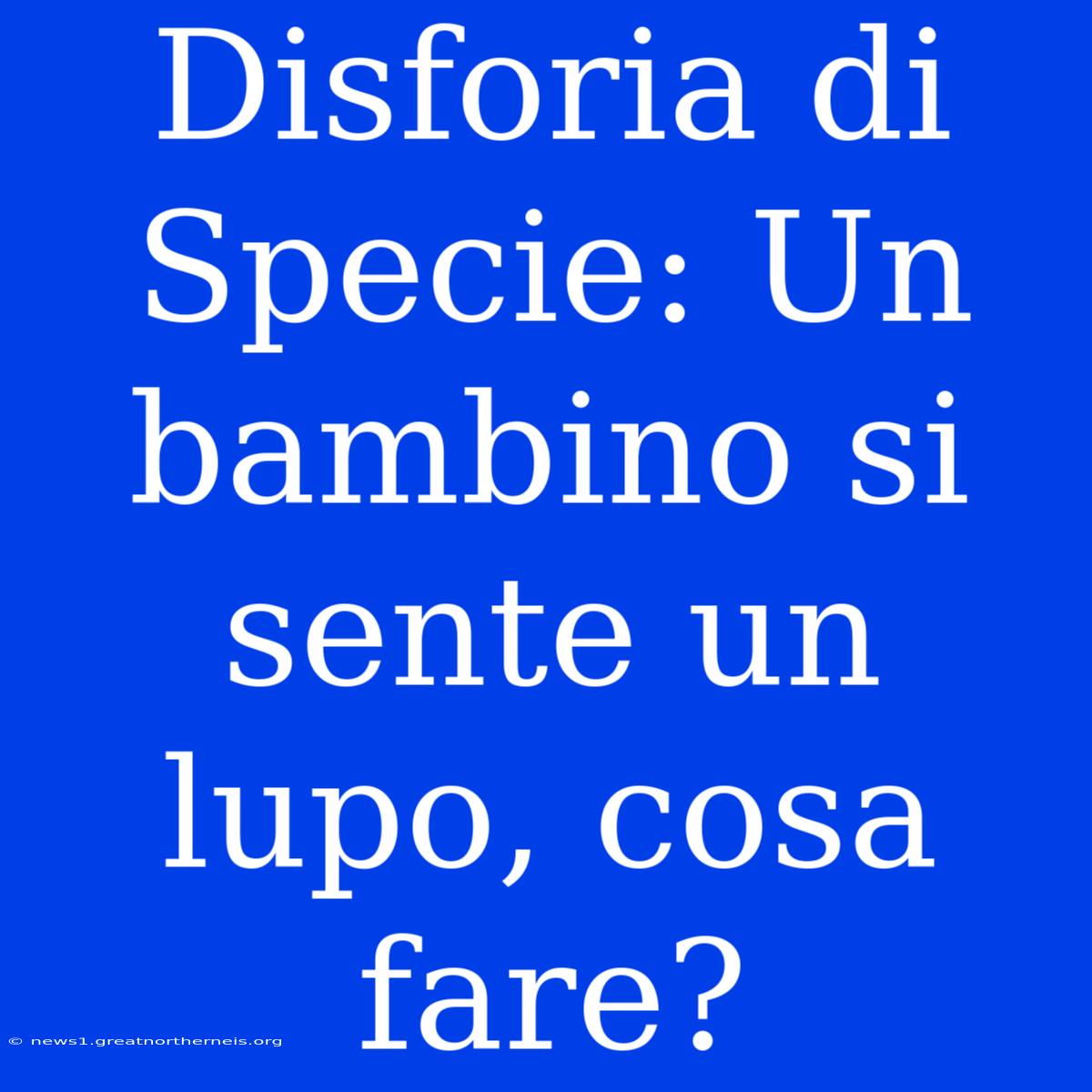 Disforia Di Specie: Un Bambino Si Sente Un Lupo, Cosa Fare?