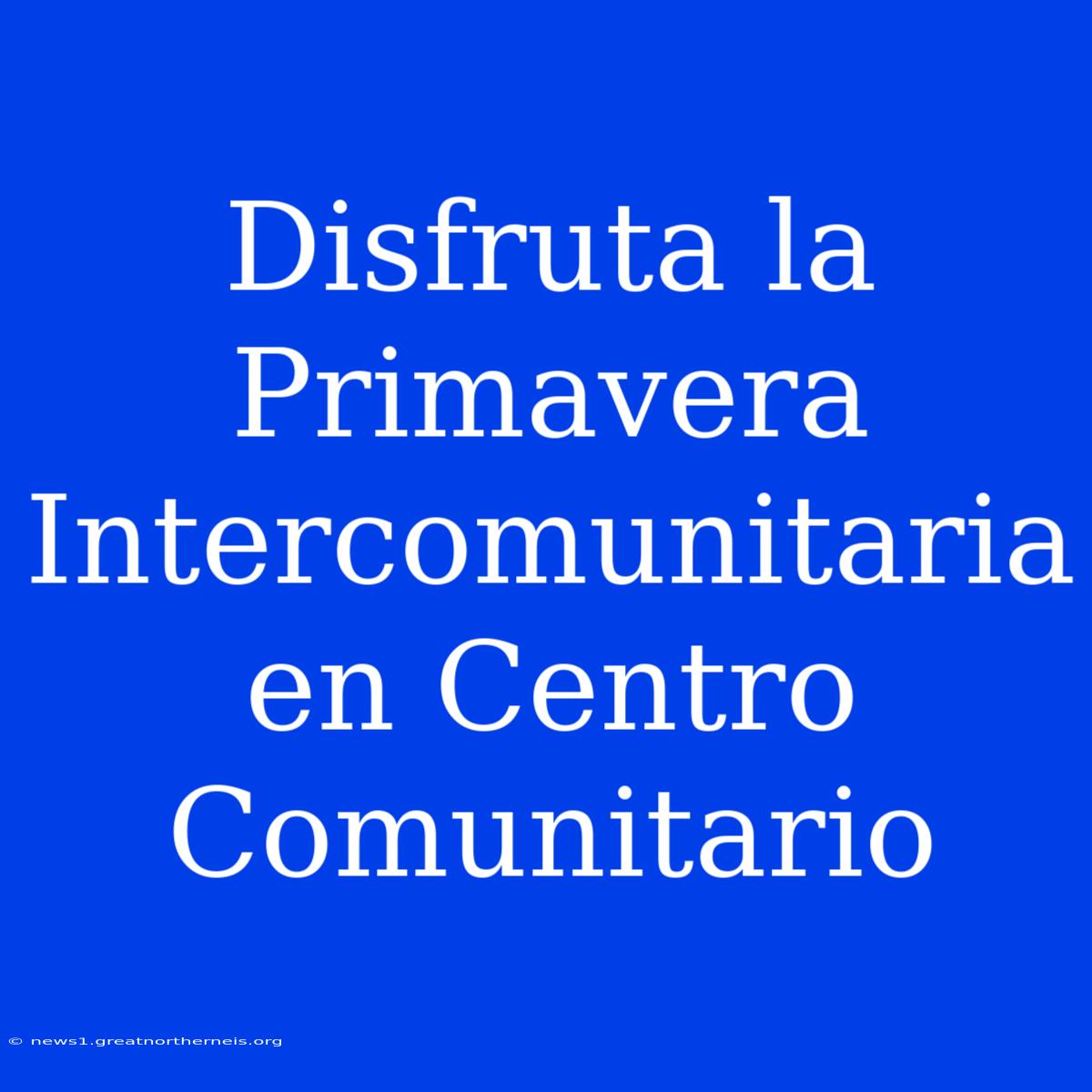 Disfruta La Primavera Intercomunitaria En Centro Comunitario