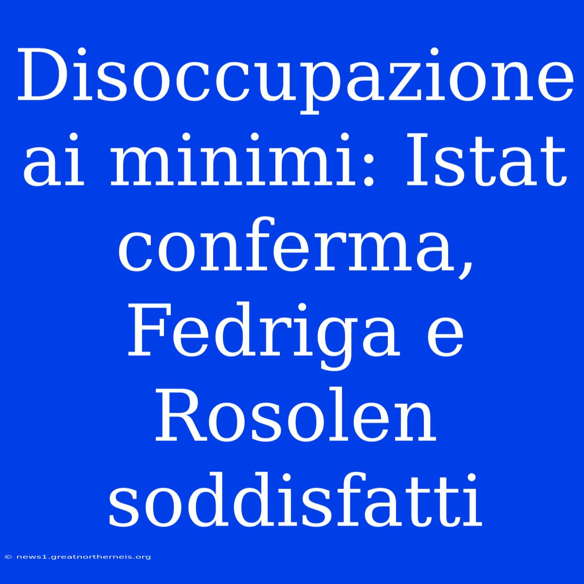 Disoccupazione Ai Minimi: Istat Conferma, Fedriga E Rosolen Soddisfatti