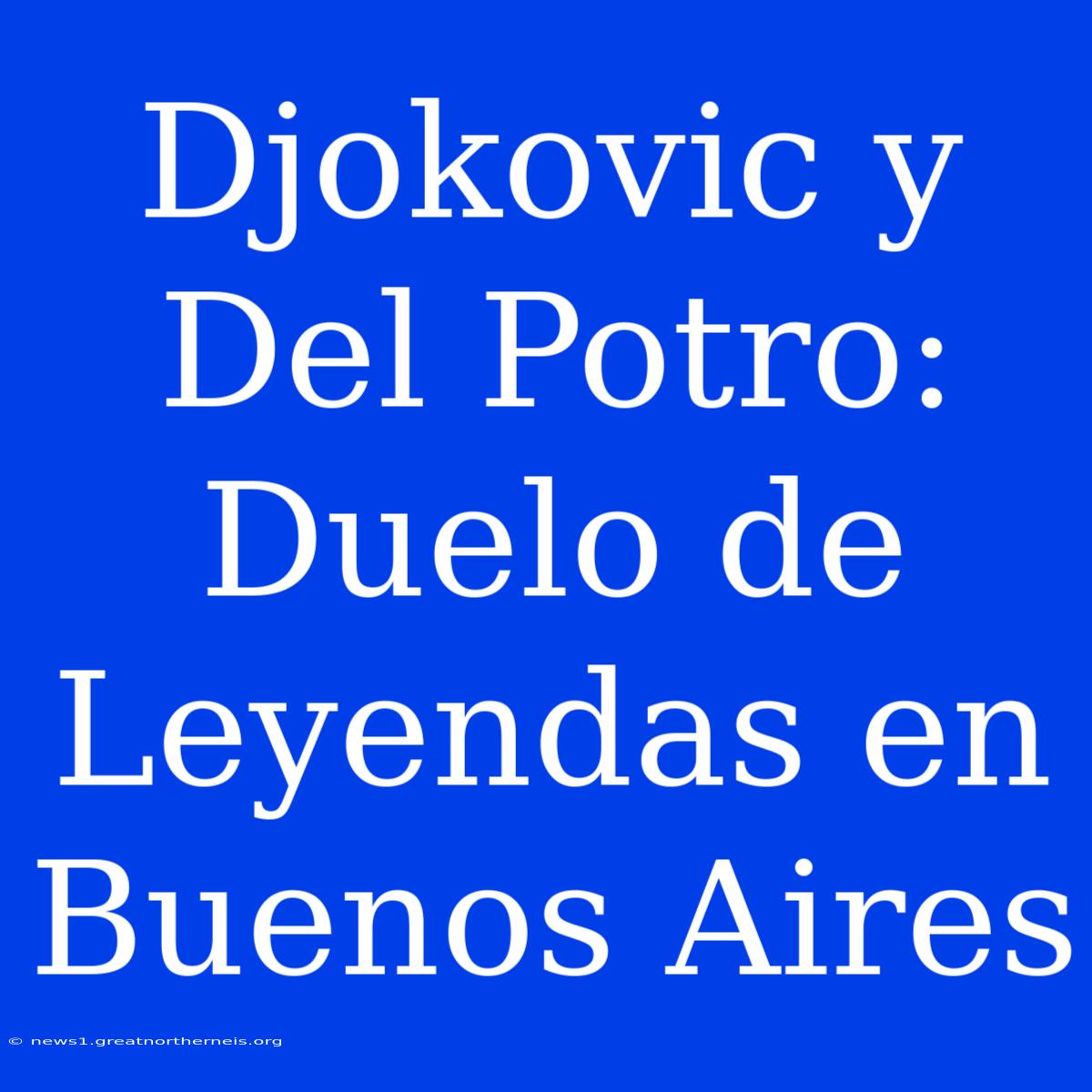 Djokovic Y Del Potro: Duelo De Leyendas En Buenos Aires