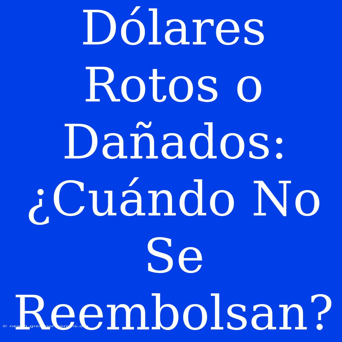 Dólares Rotos O Dañados: ¿Cuándo No Se Reembolsan?