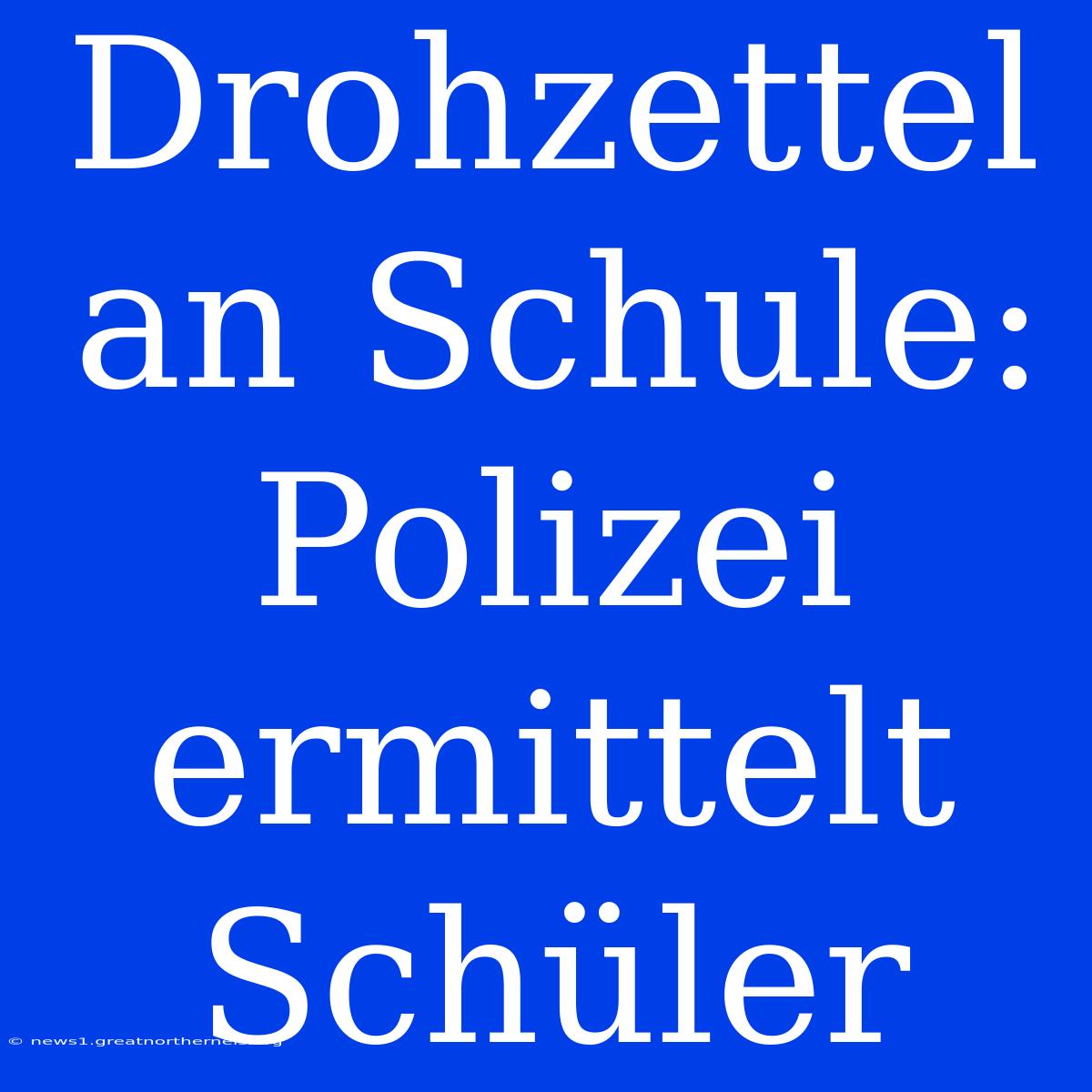 Drohzettel An Schule: Polizei Ermittelt Schüler