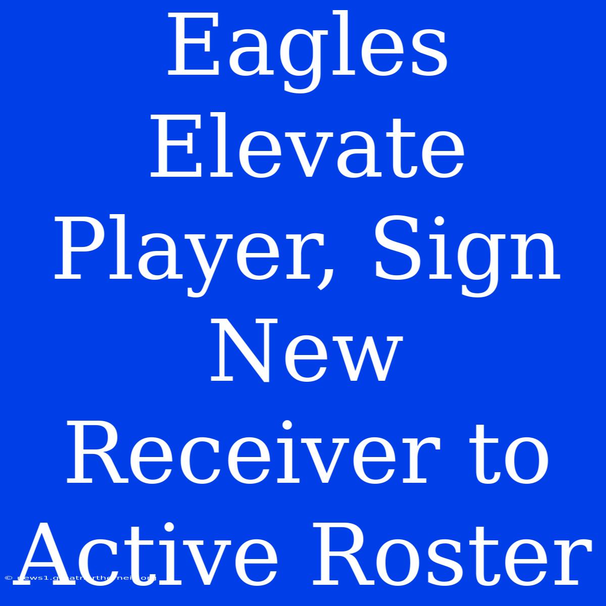 Eagles Elevate Player, Sign New Receiver To Active Roster