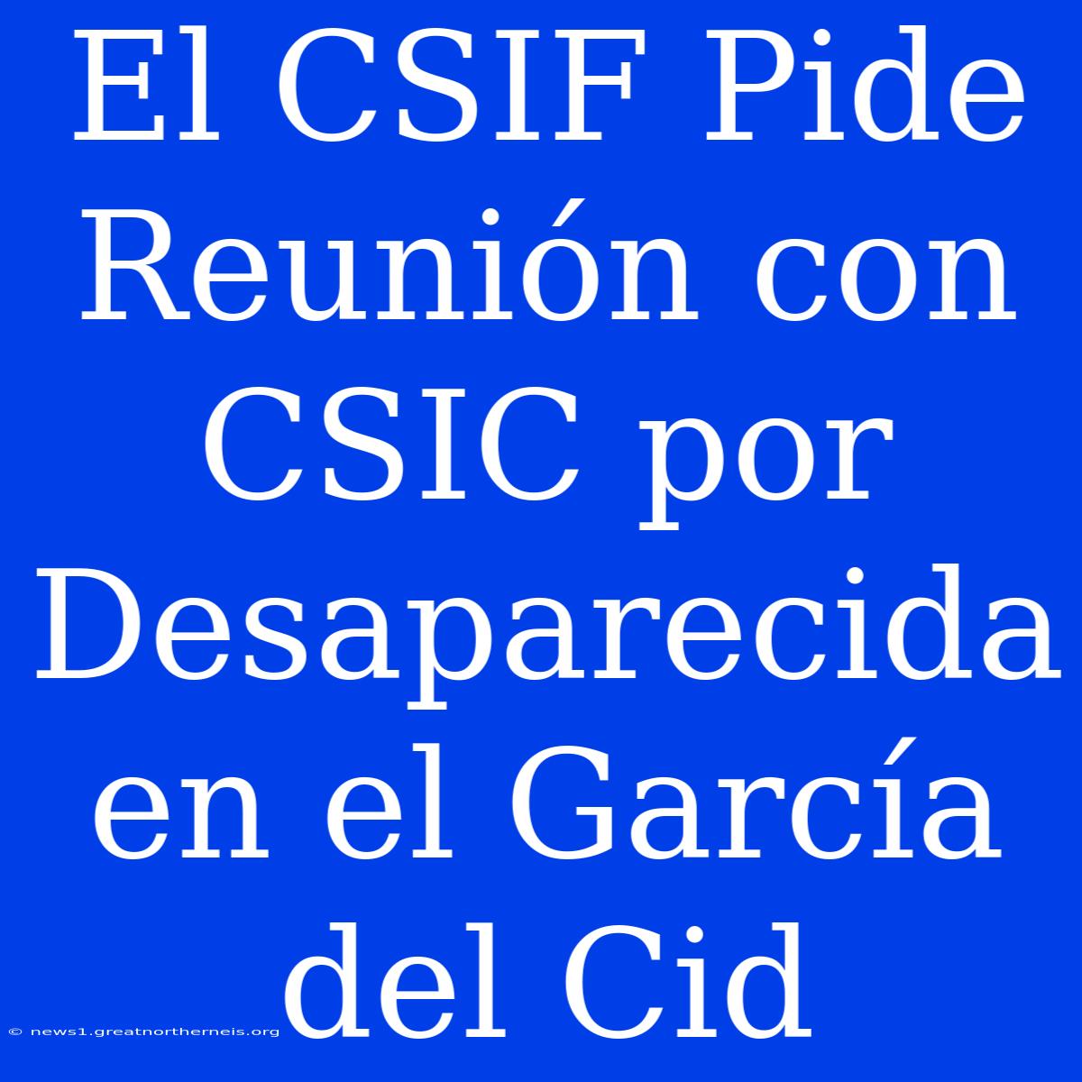 El CSIF Pide Reunión Con CSIC Por Desaparecida En El García Del Cid