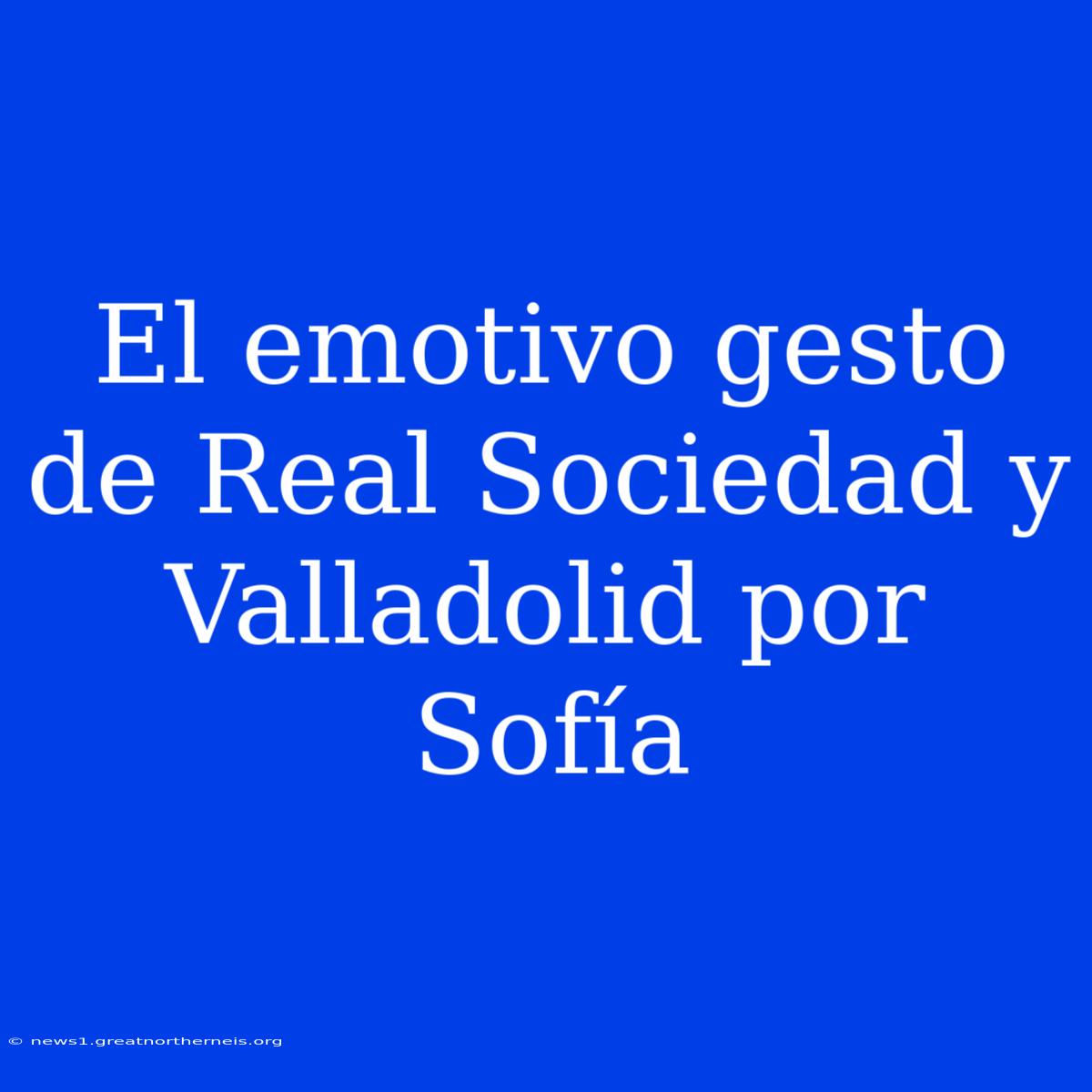 El Emotivo Gesto De Real Sociedad Y Valladolid Por Sofía