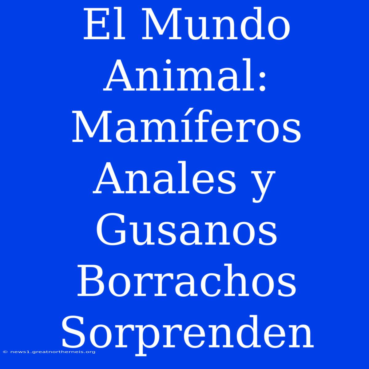 El Mundo Animal: Mamíferos Anales Y Gusanos Borrachos Sorprenden