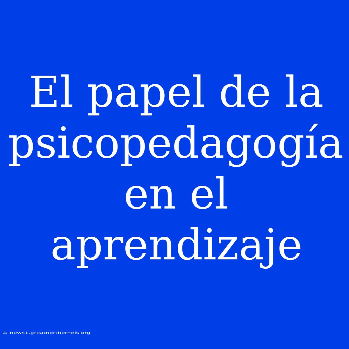 El Papel De La Psicopedagogía En El Aprendizaje