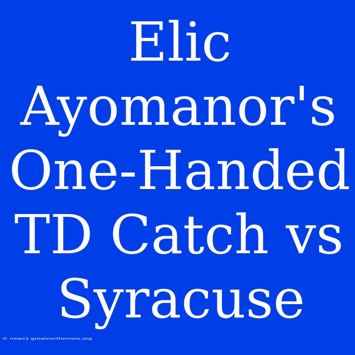 Elic Ayomanor's One-Handed TD Catch Vs Syracuse