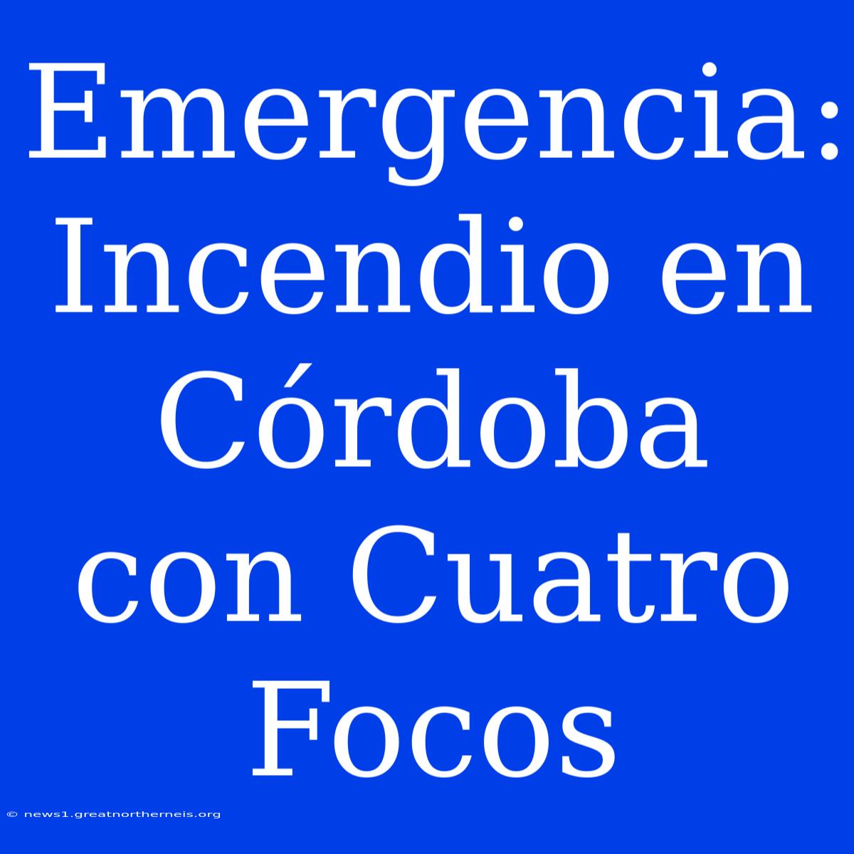 Emergencia: Incendio En Córdoba Con Cuatro Focos