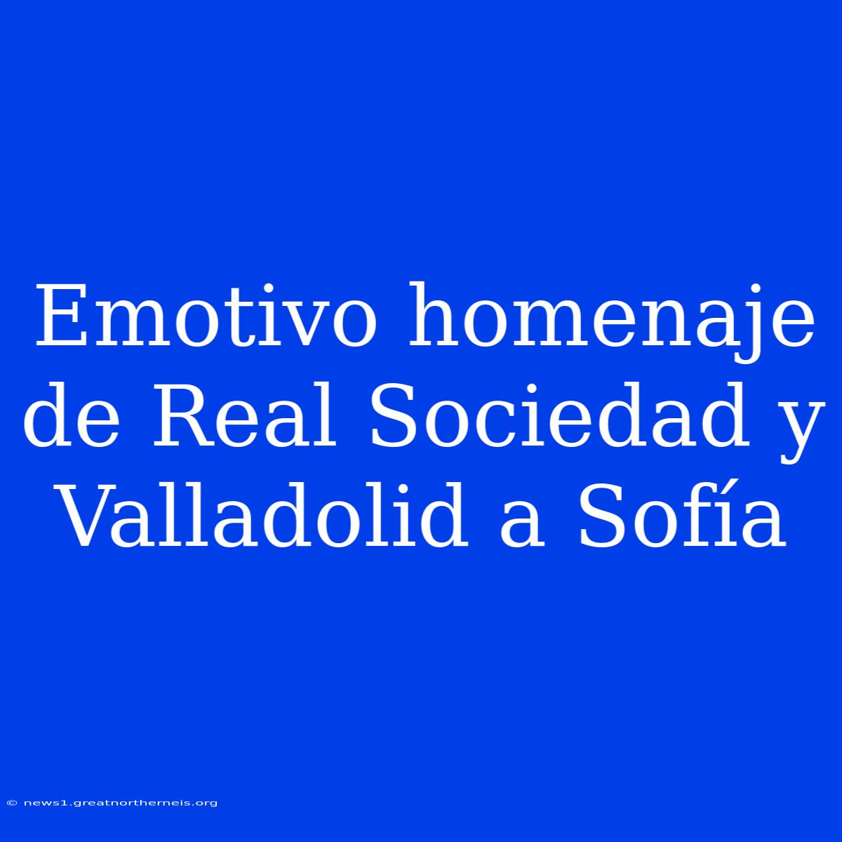 Emotivo Homenaje De Real Sociedad Y Valladolid A Sofía