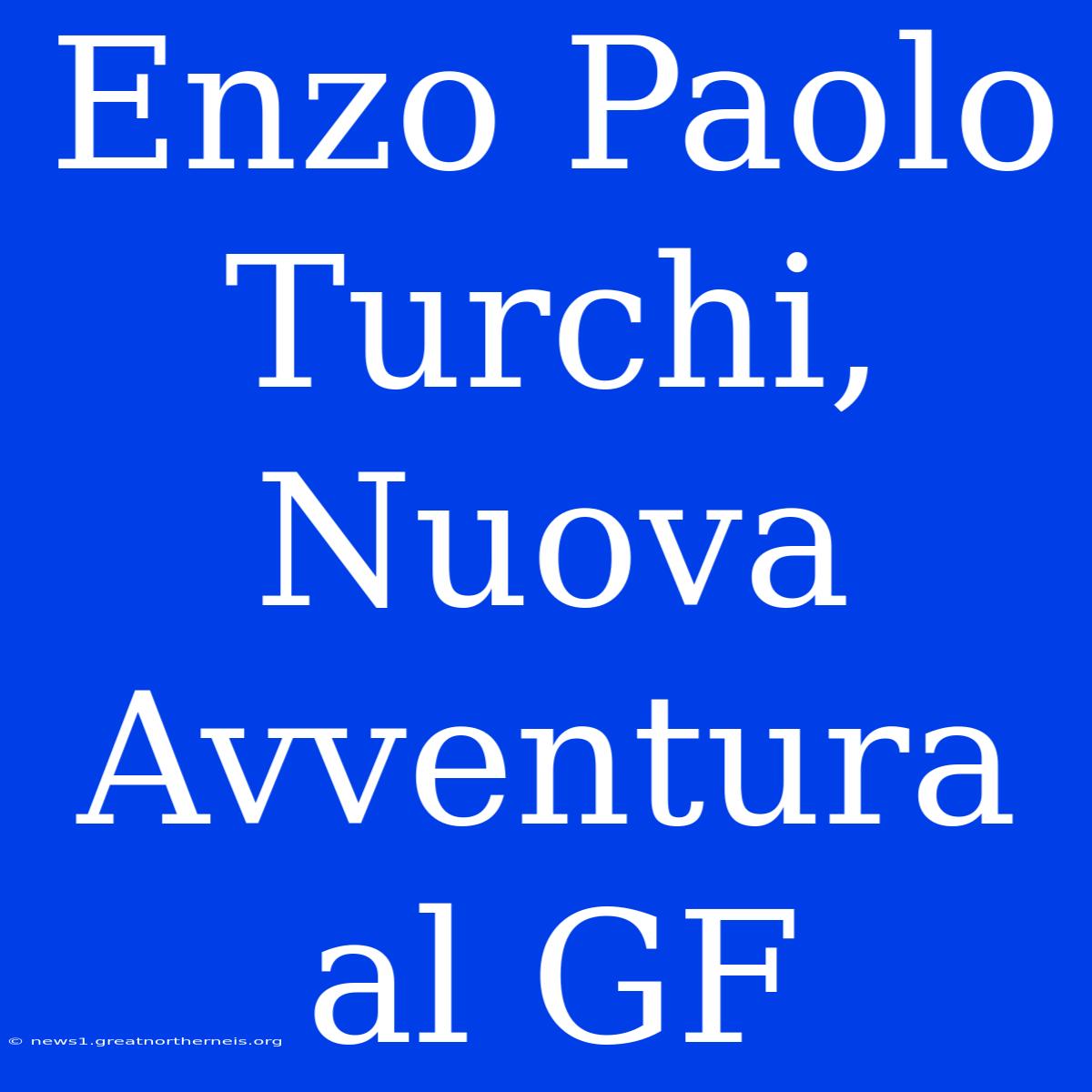 Enzo Paolo Turchi, Nuova Avventura Al GF