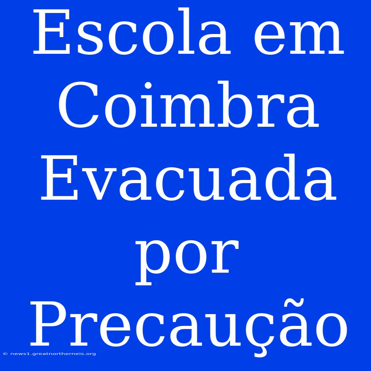 Escola Em Coimbra Evacuada Por Precaução