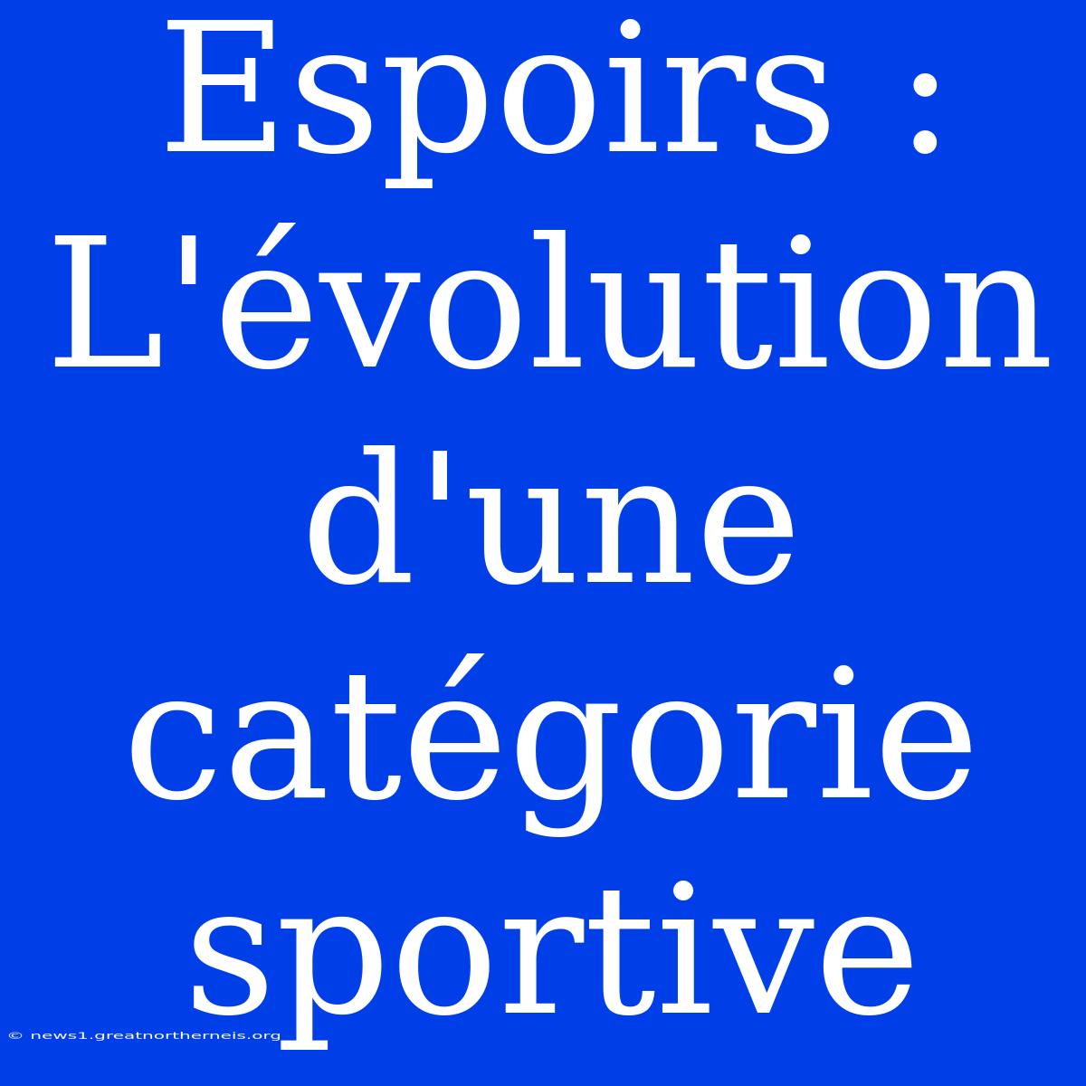 Espoirs : L'évolution D'une Catégorie Sportive