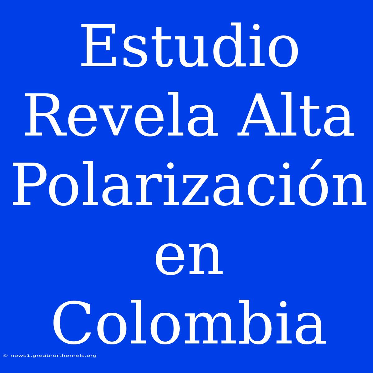 Estudio Revela Alta Polarización En Colombia