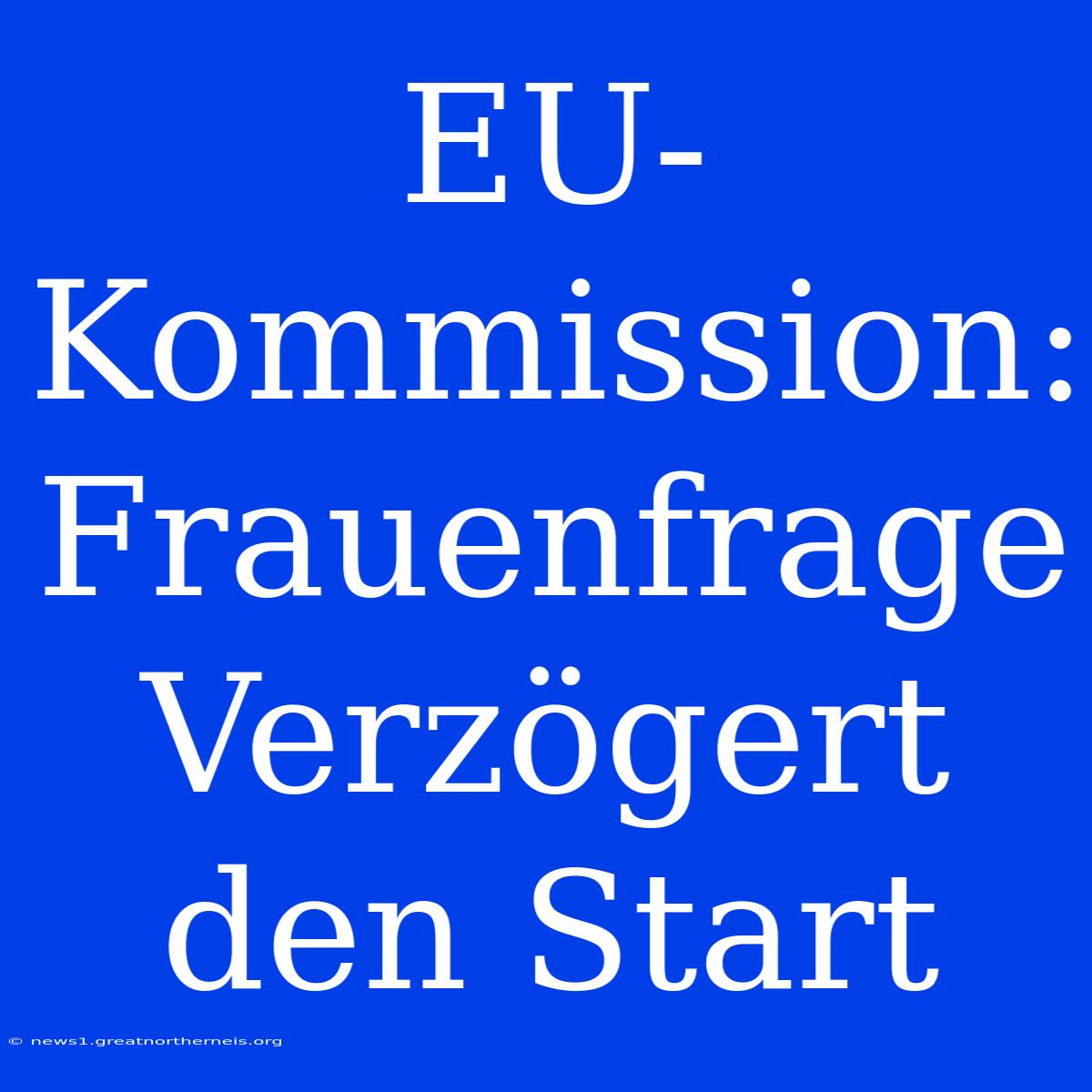 EU-Kommission: Frauenfrage Verzögert Den Start