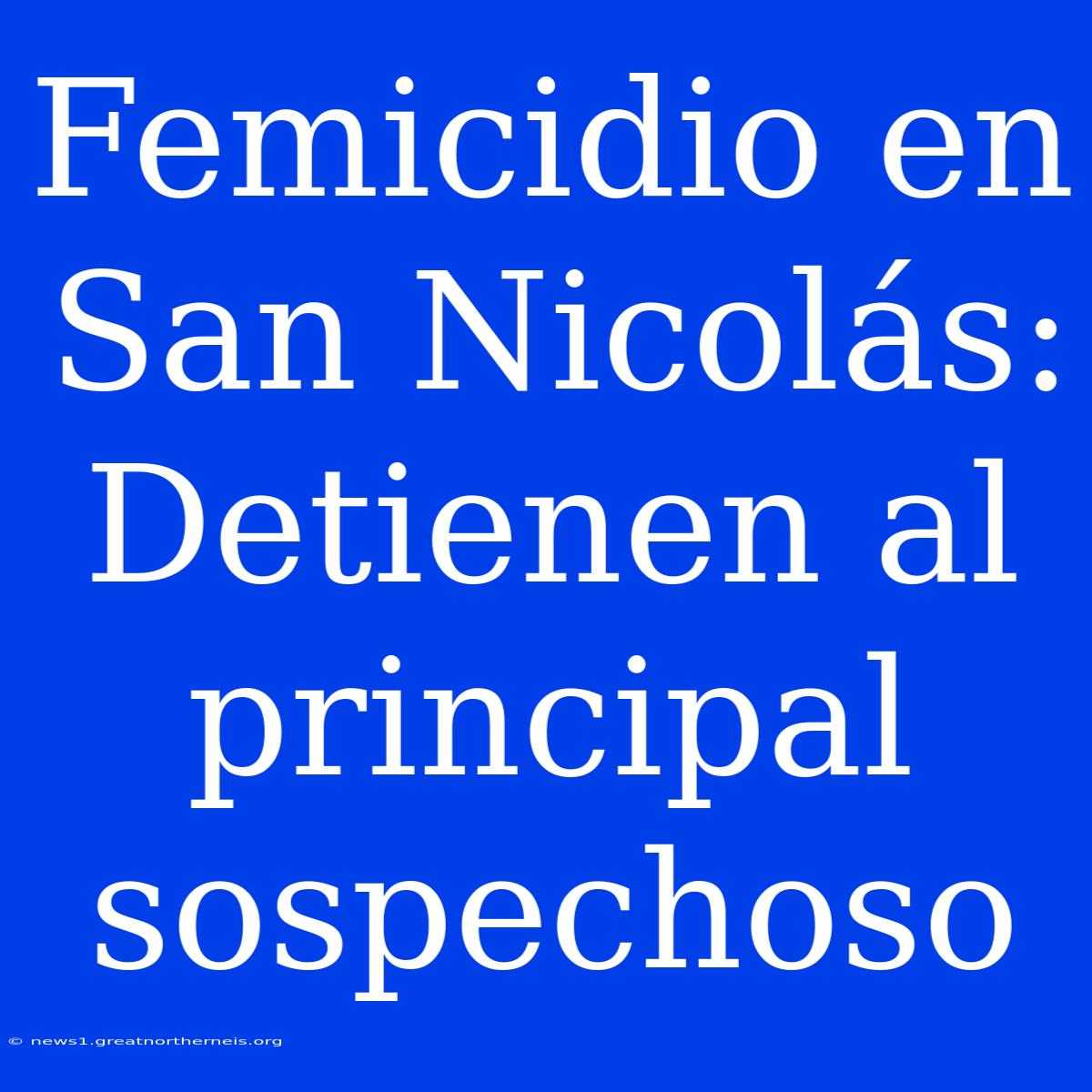 Femicidio En San Nicolás: Detienen Al Principal Sospechoso