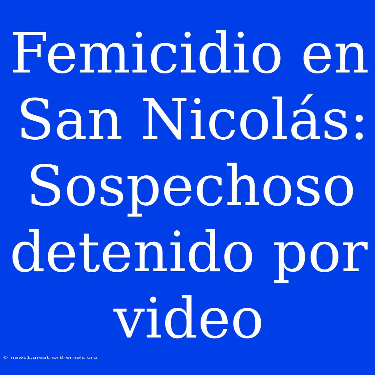 Femicidio En San Nicolás: Sospechoso Detenido Por Video