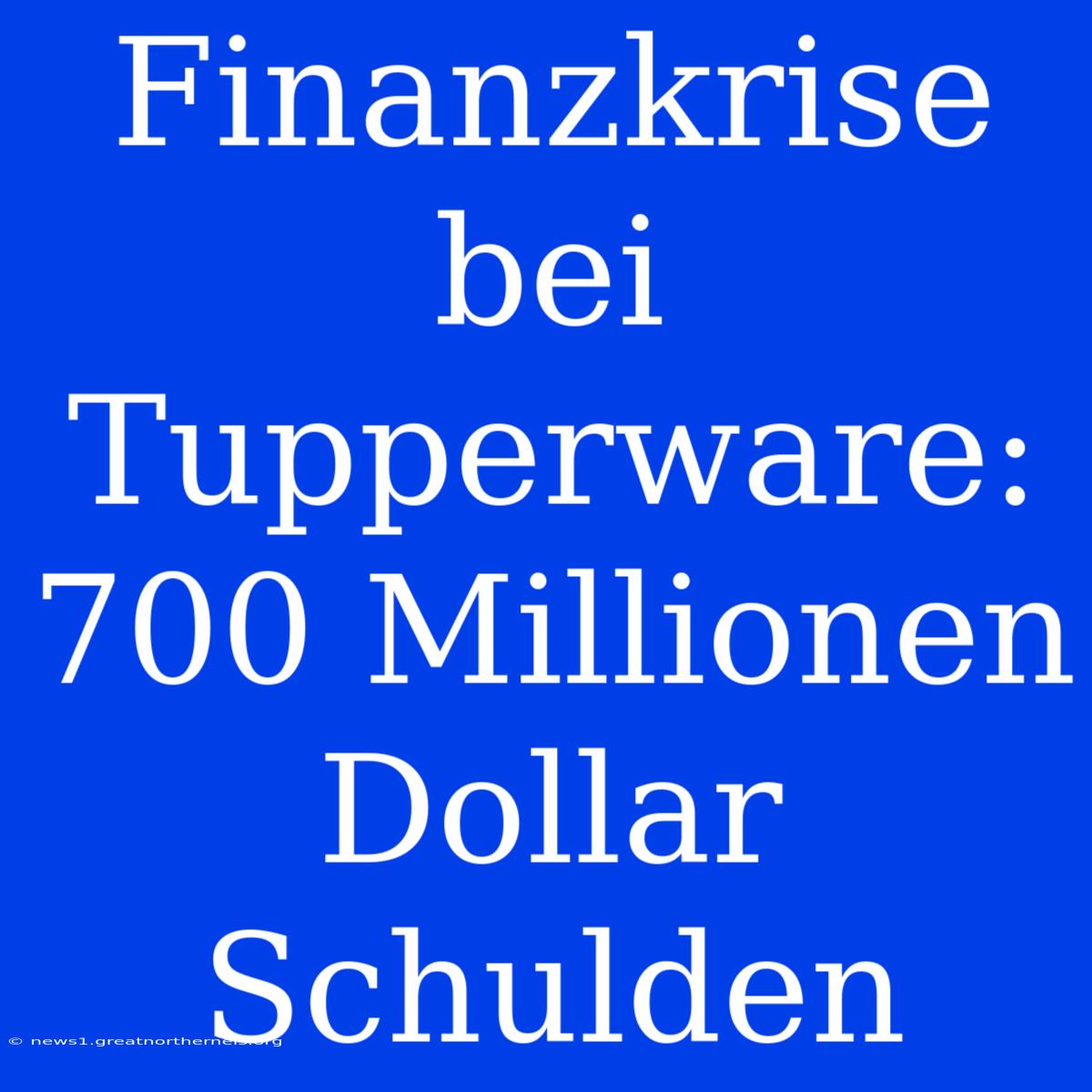 Finanzkrise Bei Tupperware: 700 Millionen Dollar Schulden