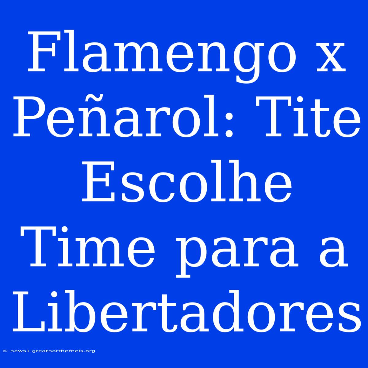 Flamengo X Peñarol: Tite Escolhe Time Para A Libertadores