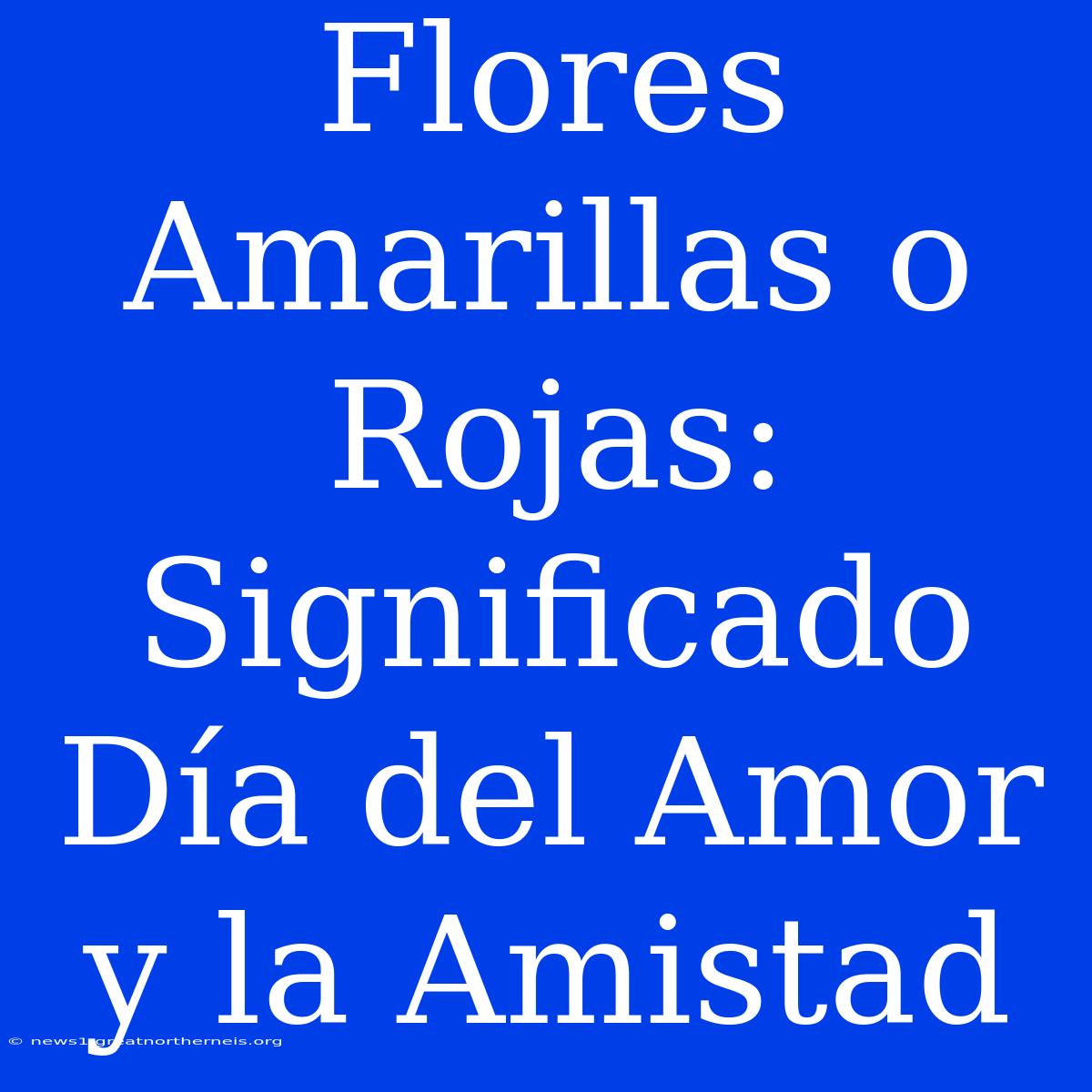 Flores Amarillas O Rojas: Significado Día Del Amor Y La Amistad