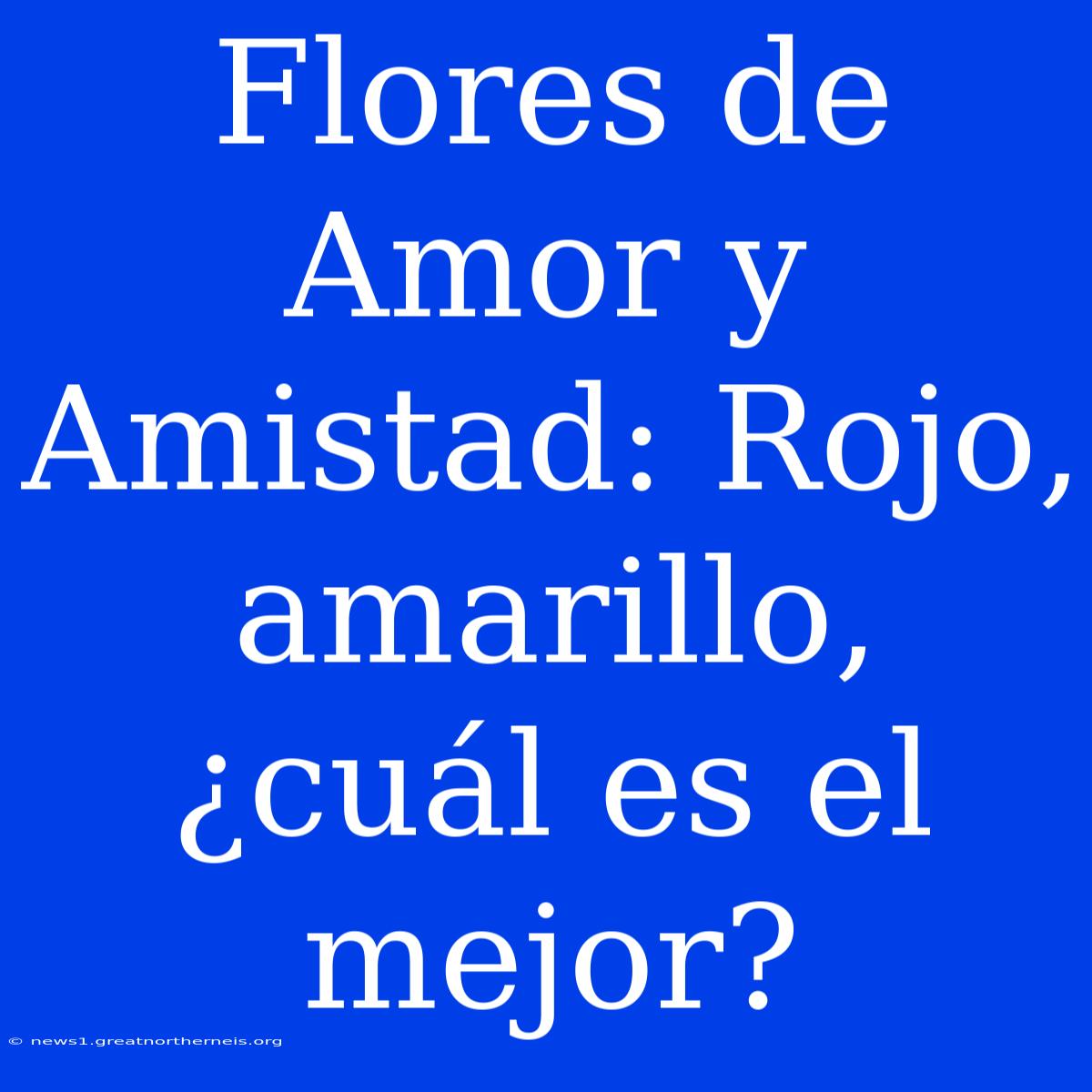 Flores De Amor Y Amistad: Rojo, Amarillo, ¿cuál Es El Mejor?