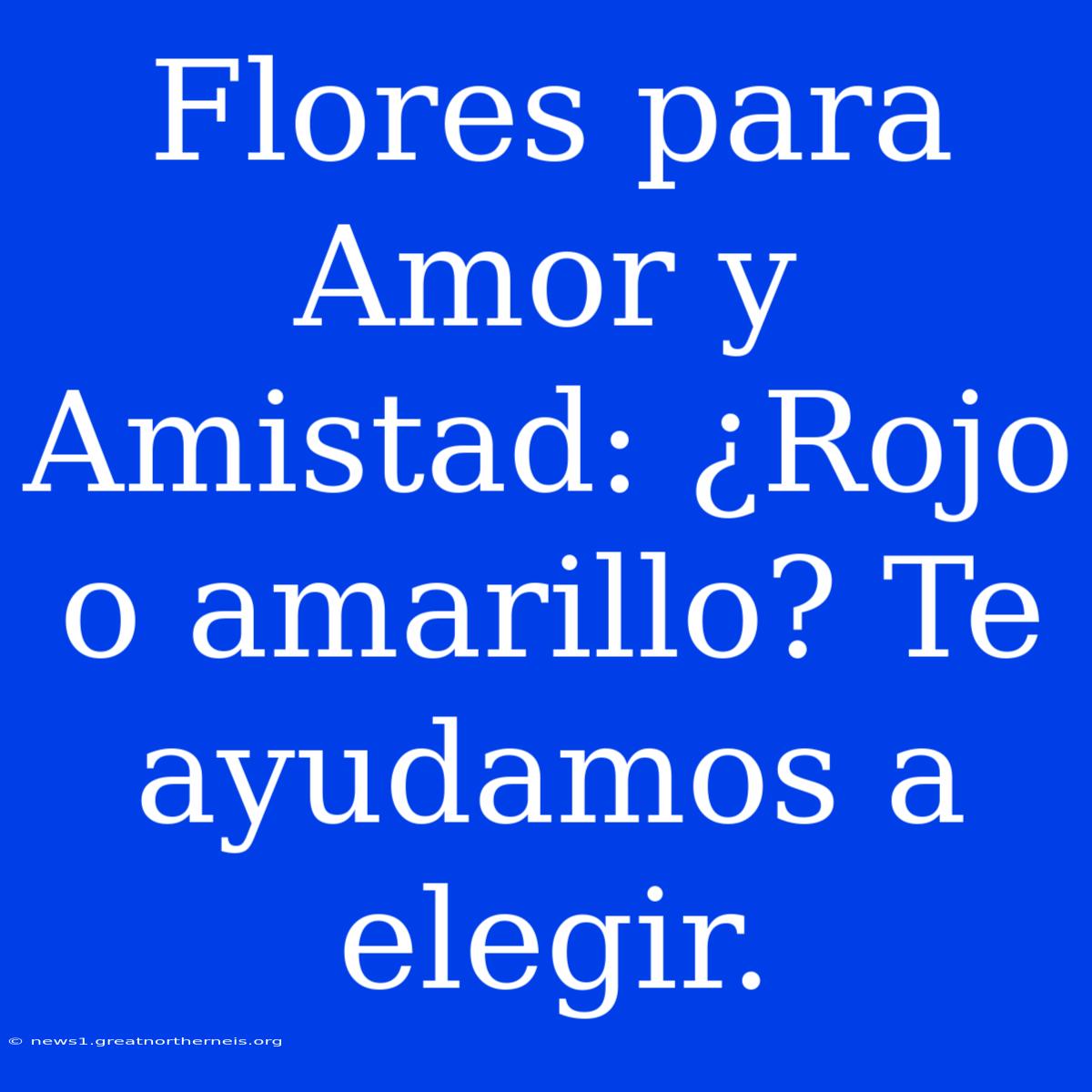 Flores Para Amor Y Amistad: ¿Rojo O Amarillo? Te Ayudamos A Elegir.