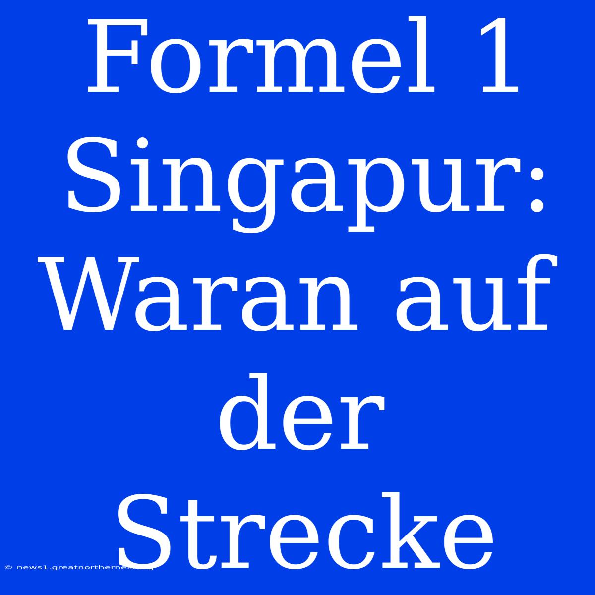 Formel 1 Singapur: Waran Auf Der Strecke