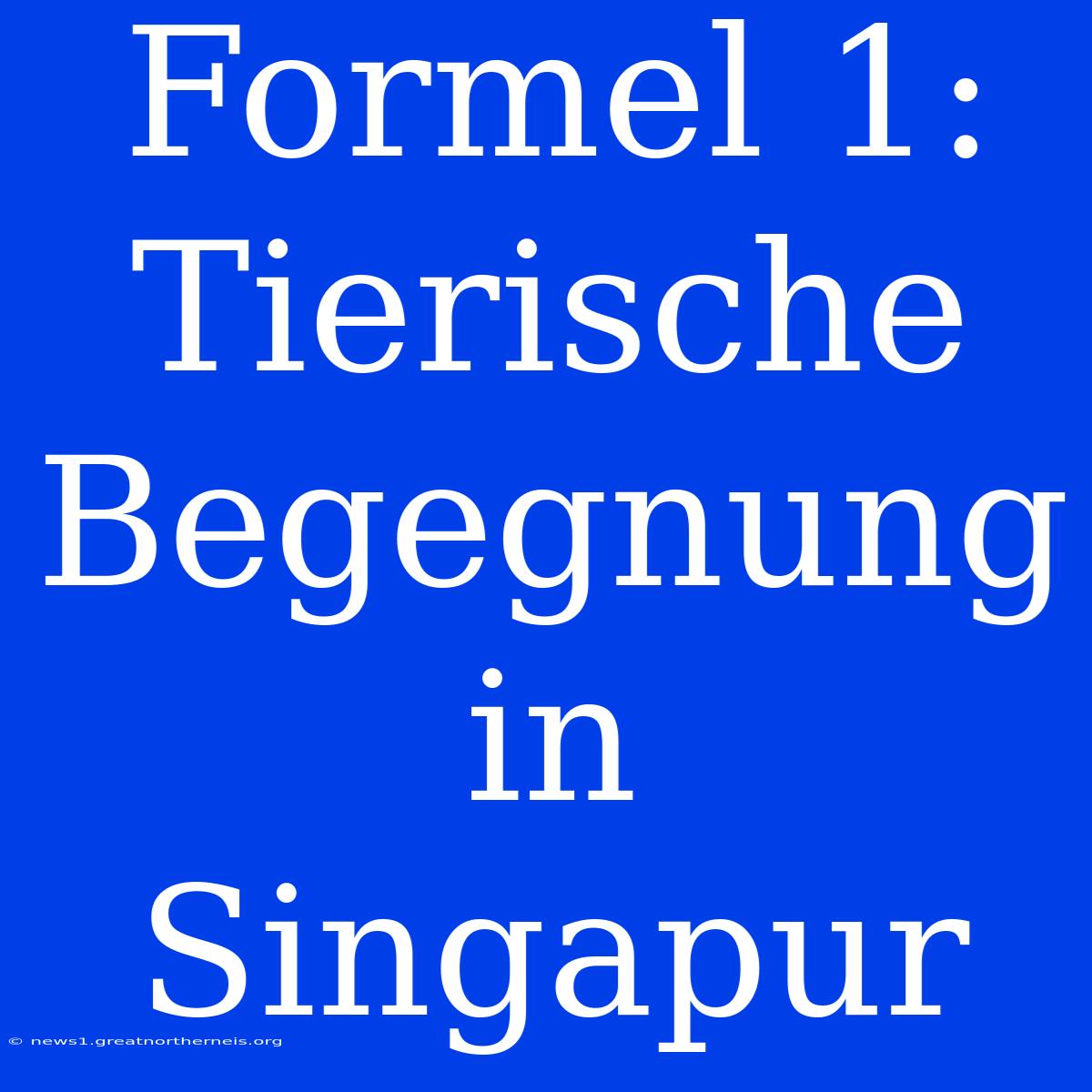 Formel 1: Tierische Begegnung In Singapur