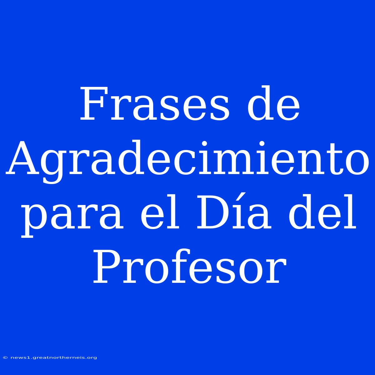 Frases De Agradecimiento Para El Día Del Profesor