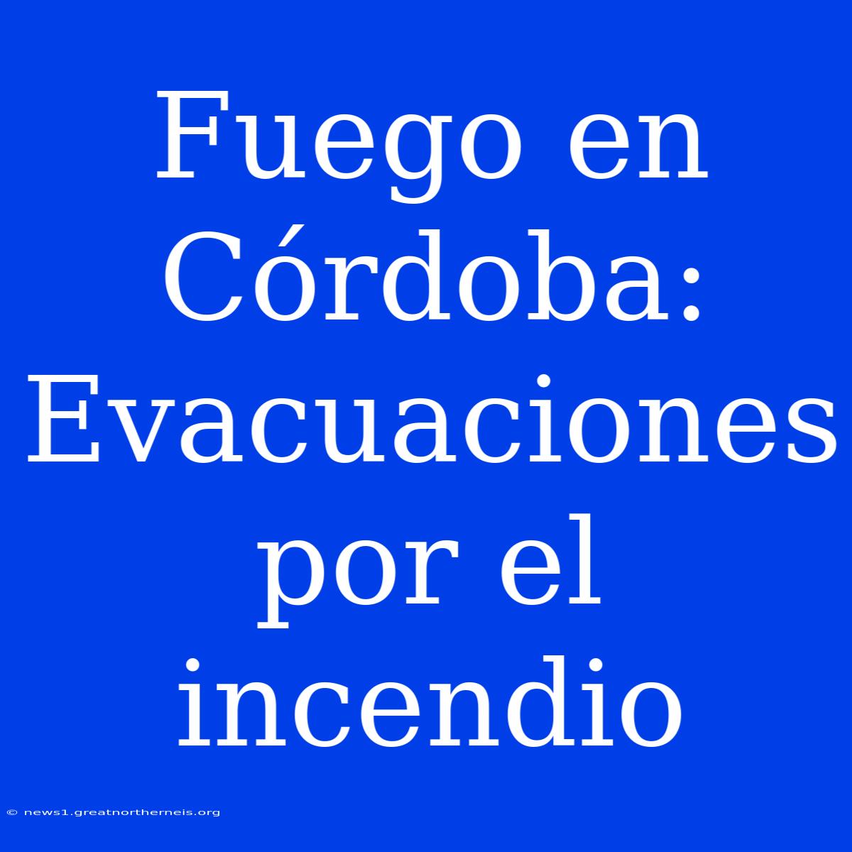 Fuego En Córdoba: Evacuaciones Por El Incendio