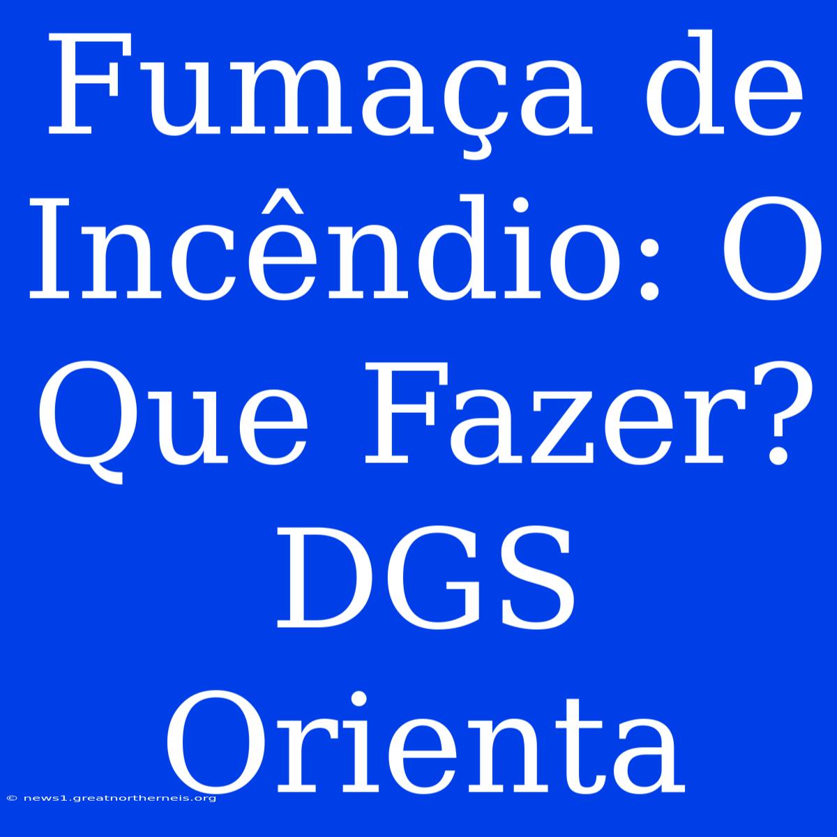 Fumaça De Incêndio: O Que Fazer? DGS Orienta