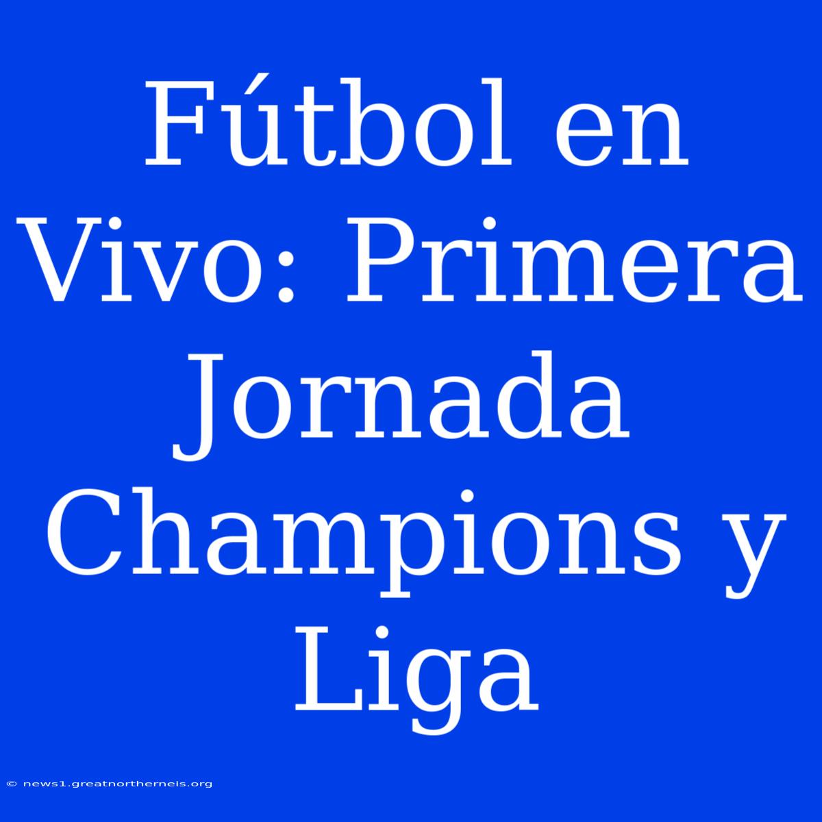 Fútbol En Vivo: Primera Jornada Champions Y Liga