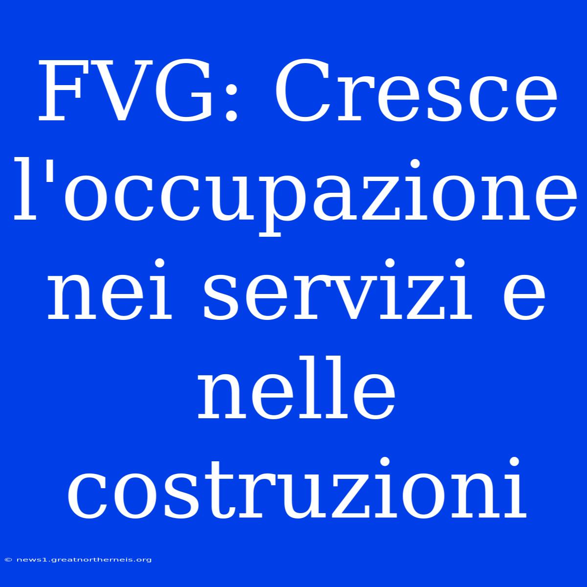 FVG: Cresce L'occupazione Nei Servizi E Nelle Costruzioni