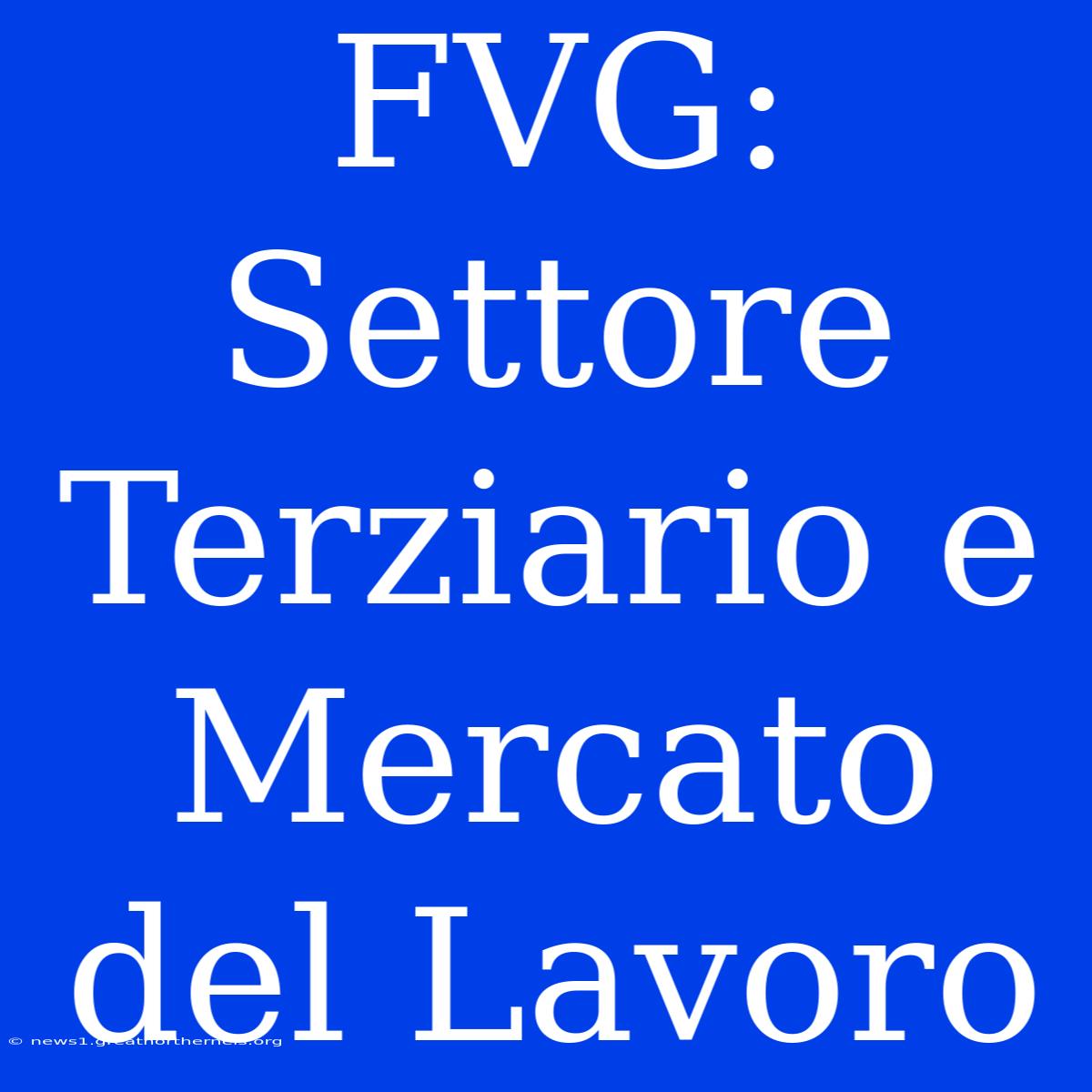 FVG: Settore Terziario E Mercato Del Lavoro