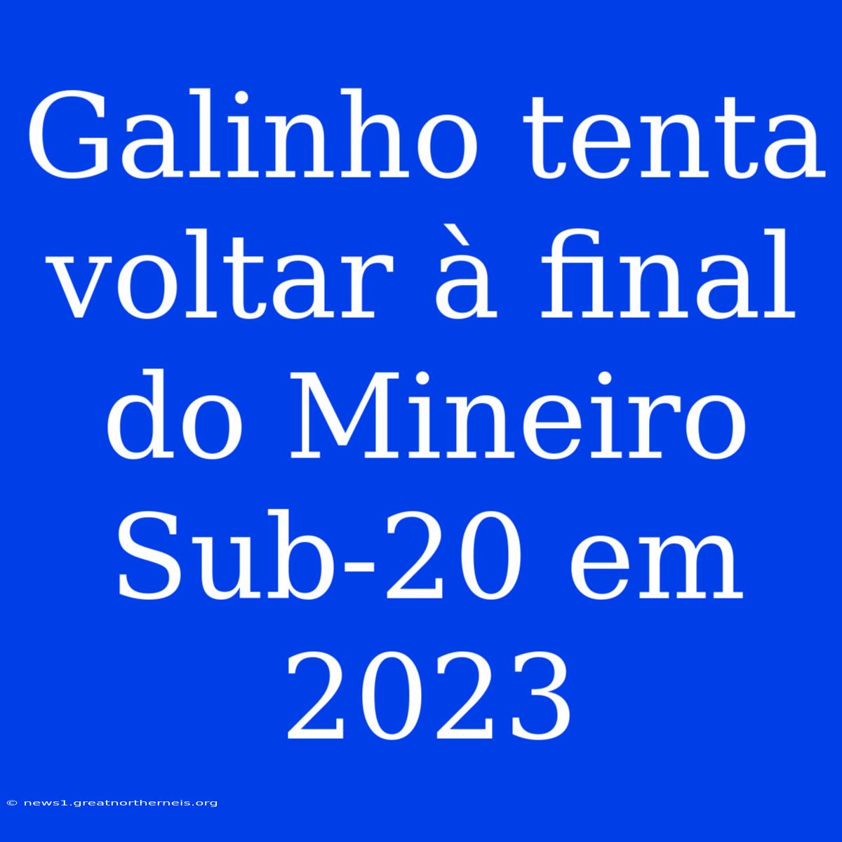 Galinho Tenta Voltar À Final Do Mineiro Sub-20 Em 2023